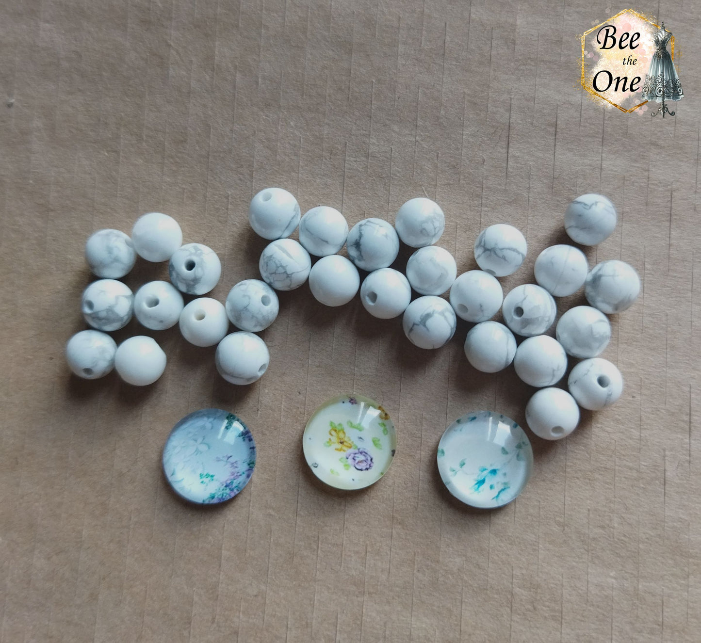Perle ronde en howlite blanche naturelle - grade A - 6 mm
