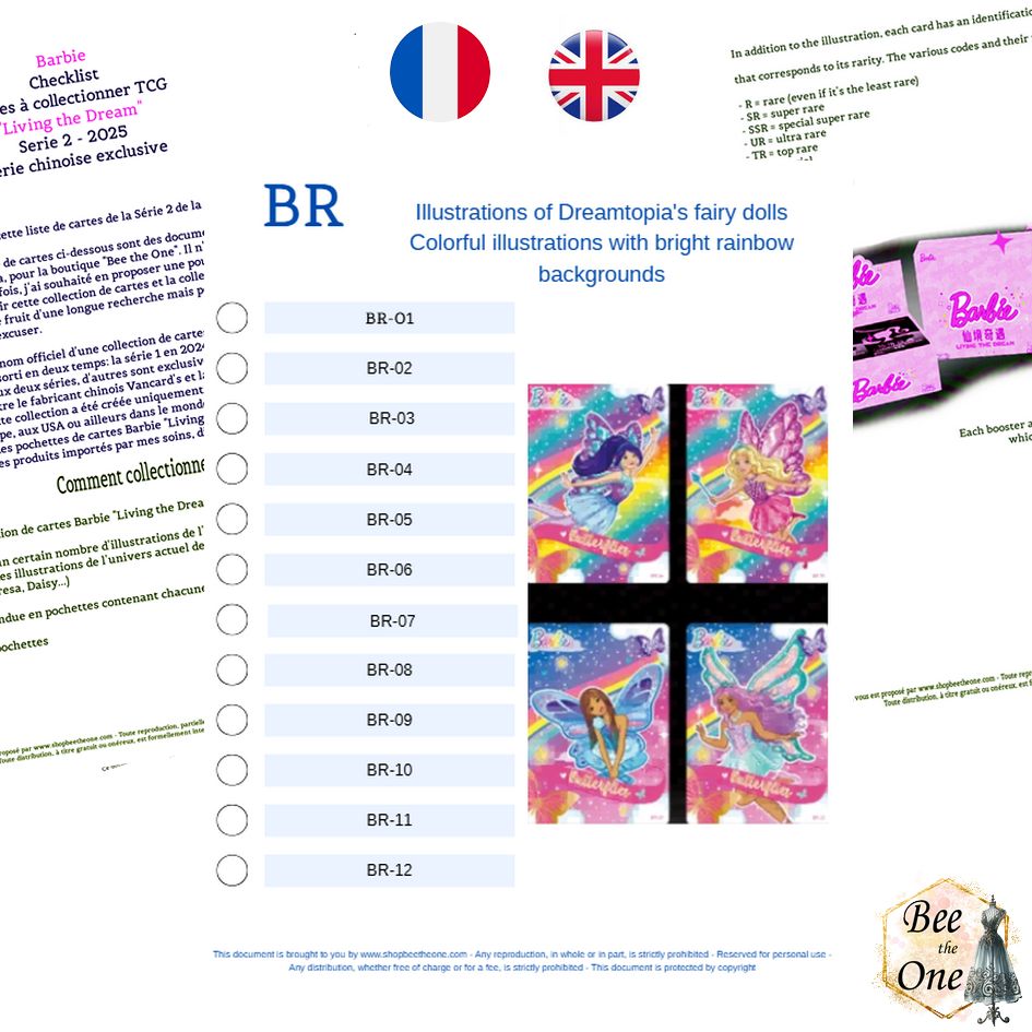 Barbie "Living the Dream" (Série 2) Cartes TCG - Checklist à télécharger et imprimer FR/EN - série 2025