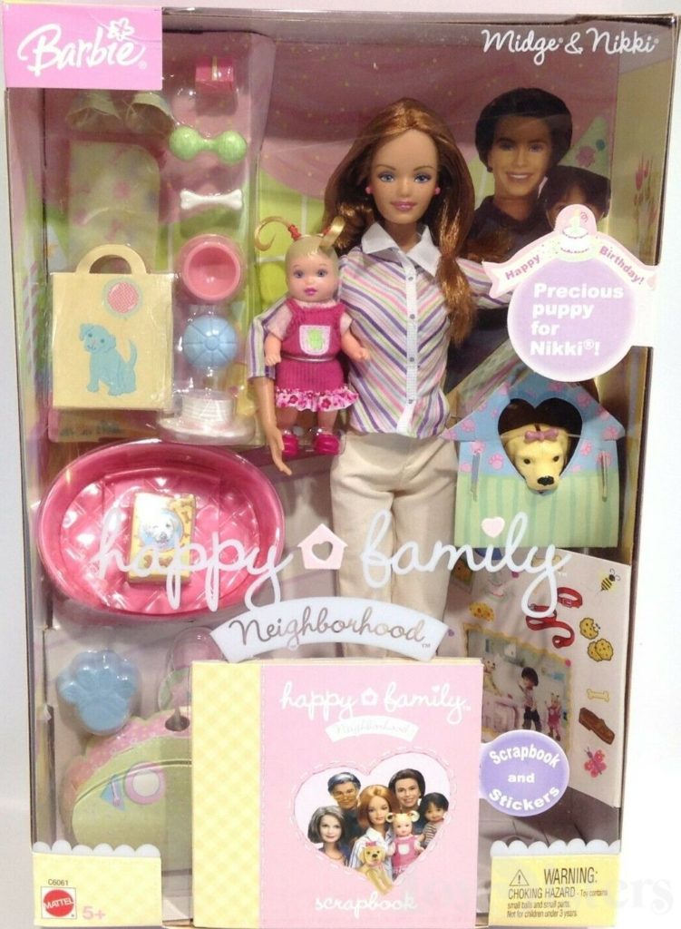 Barbie La Famille du Bonheur (Happy Family) Midge et Nikki Neighborhood - Mattel 2004 - Poupée nue - Chaussures - Accessoire