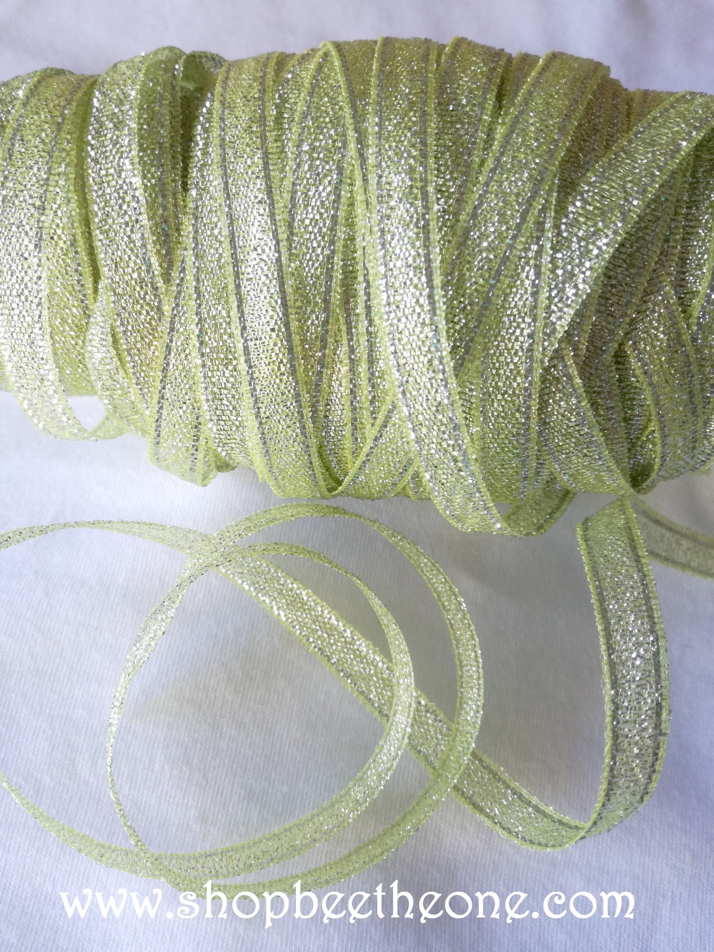 Ruban fantaisie organza bicolore brillant- 7,5 mm x 1 m - 4 coloris