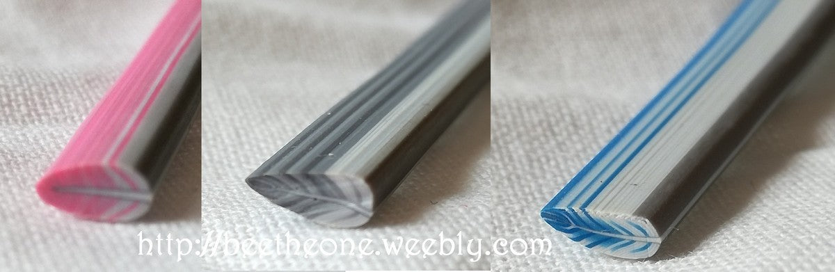 Canne Bâton Fimo Pâte Polymère - Plume longue pointue (3 coloris)