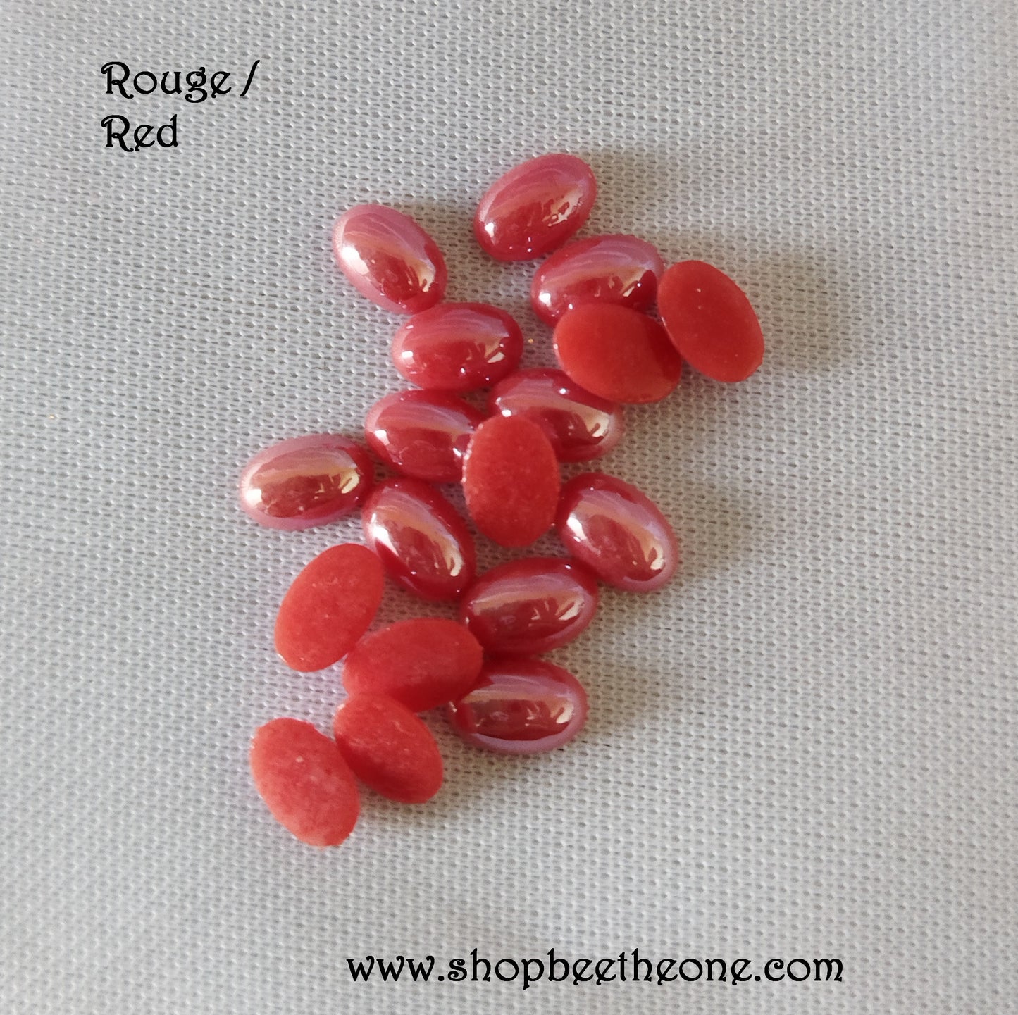 Cabochon strass demi-perle ovale à coller - 6 x 4 mm - 11 coloris