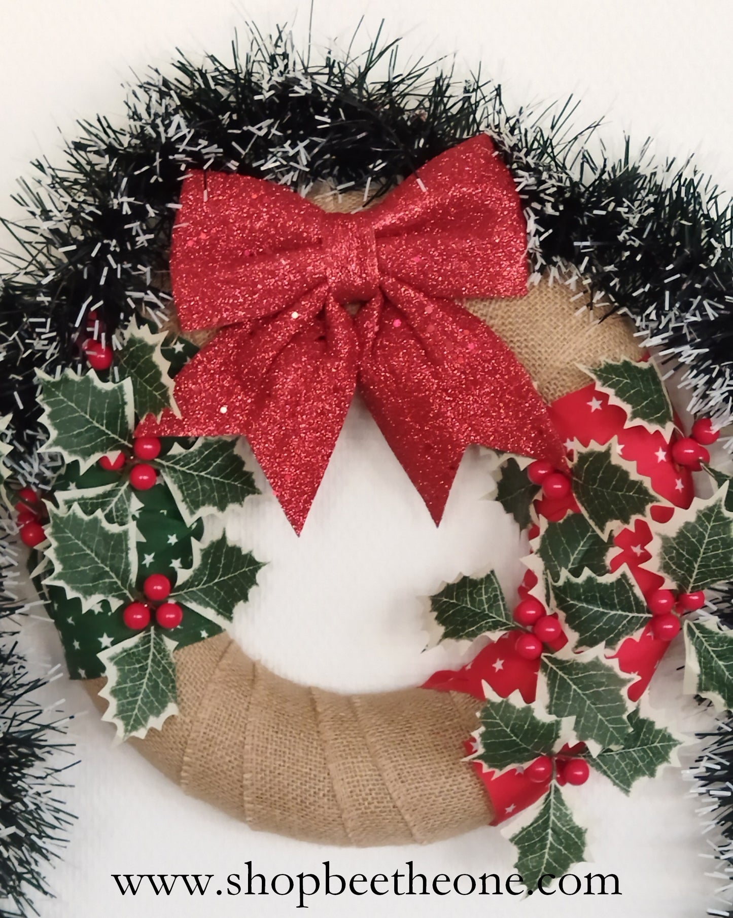 Couronne de Noël décorative à suspendre "Noël nature"