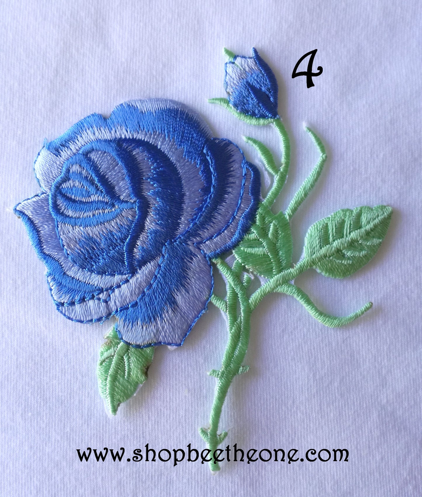 Applique écusson patch thermocollant fleur Grande Rose (à coudre ou repasser) - 11 coloris au choix