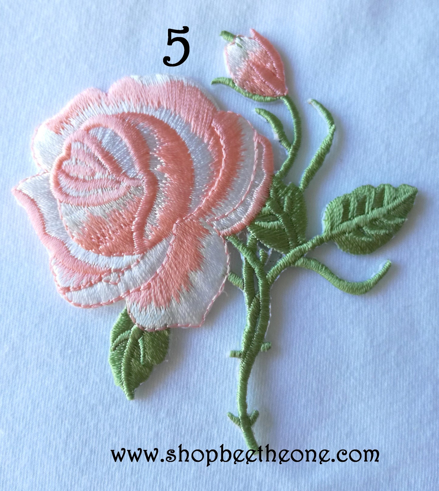 Applique écusson patch thermocollant fleur Grande Rose (à coudre ou repasser) - 11 coloris au choix