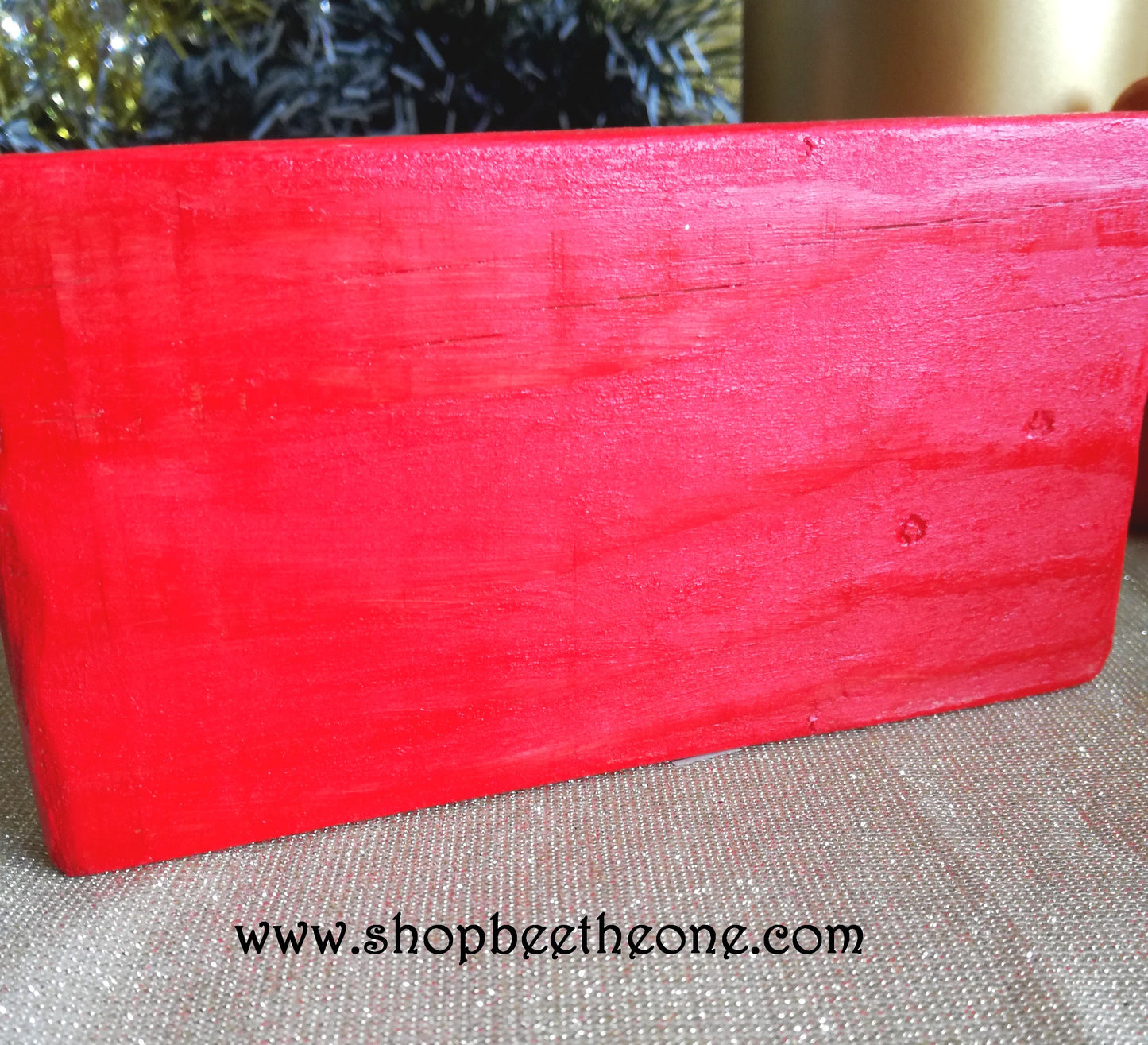 Petit panneau de bois gravé "XMAS" - Surcyclage/Upcycling - Marque Zambara