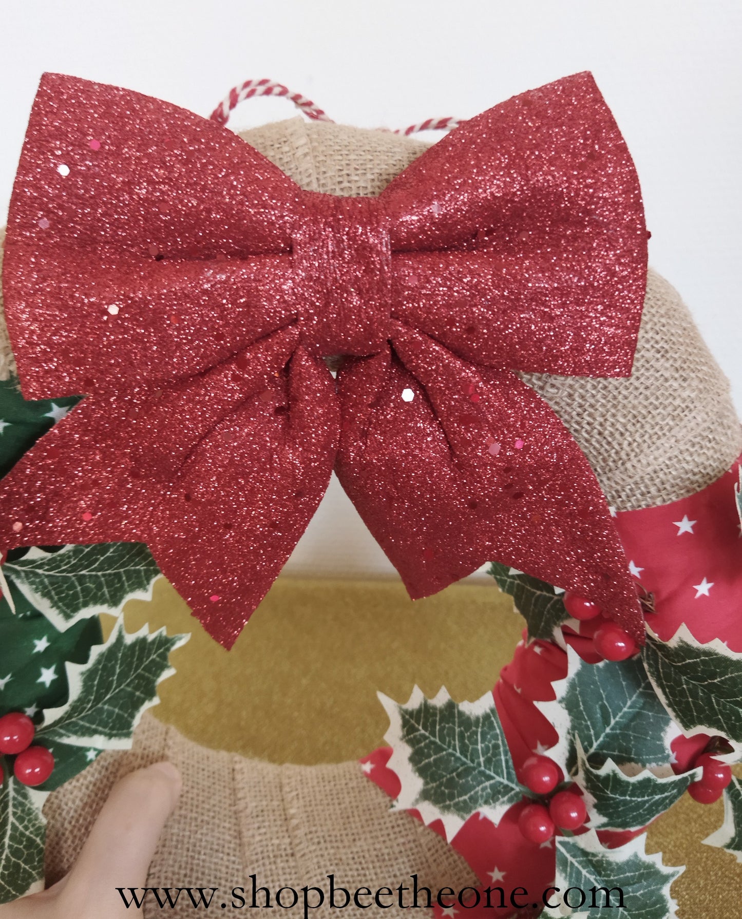 Couronne de Noël décorative à suspendre "Noël nature"