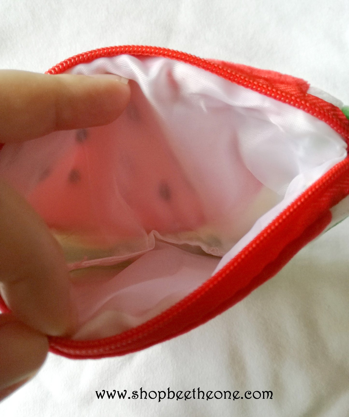 Porte-monnaie kawaii Demi Tranche de Pastèque en peluche - Rouge ou rose