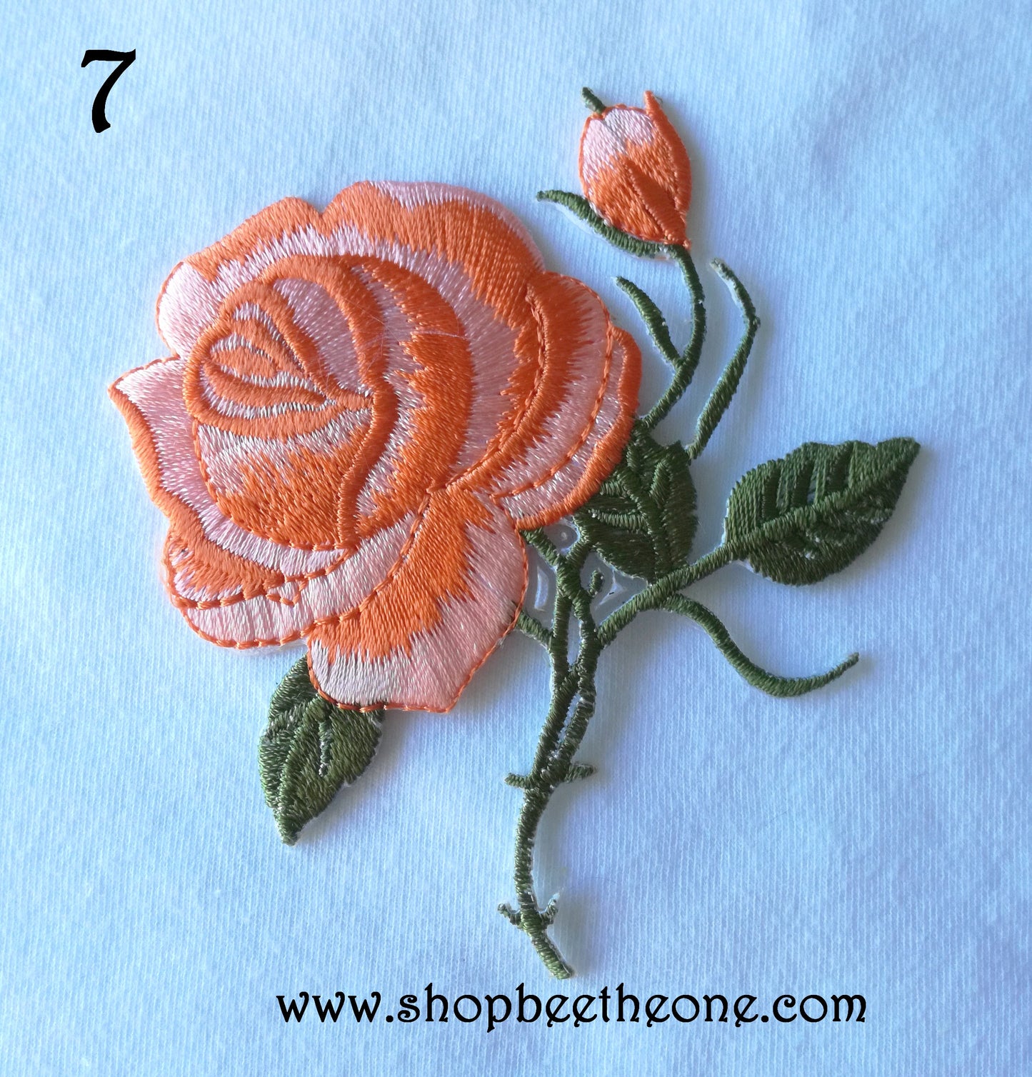 Applique écusson patch thermocollant fleur Grande Rose (à coudre ou repasser) - 11 coloris au choix