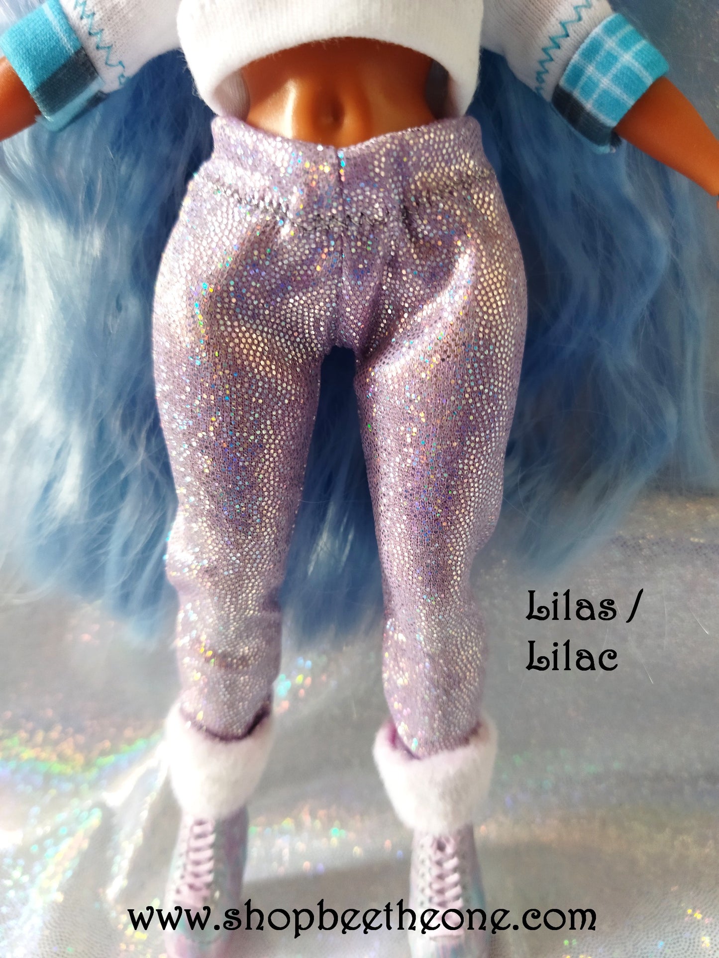 Pantalon collant leggings long imprimé holographique pour poupées LOL Surprise! OMG - 13 coloris - Collection Basics - par Bee the One