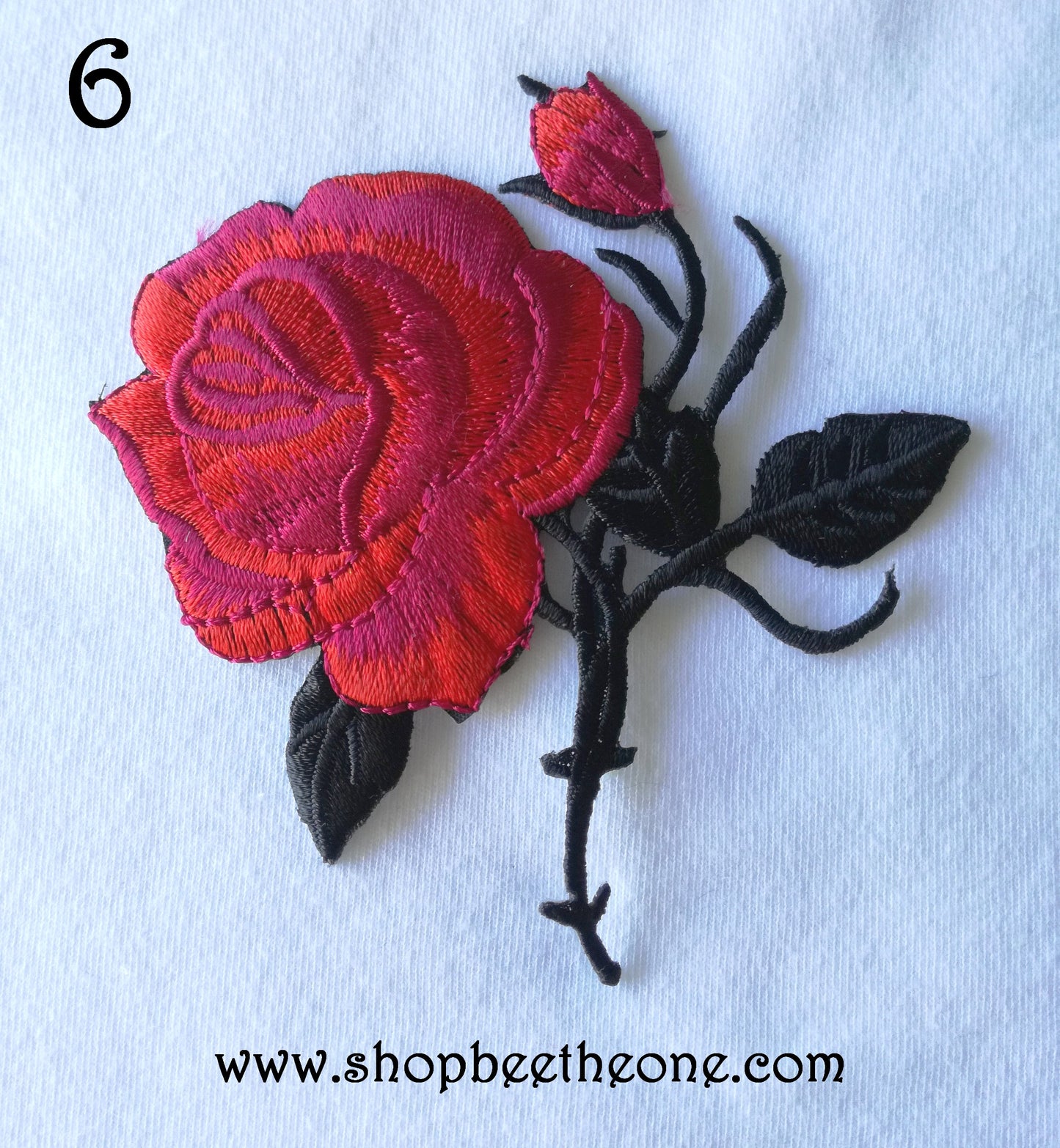 Applique écusson patch thermocollant fleur Grande Rose (à coudre ou repasser) - 11 coloris au choix