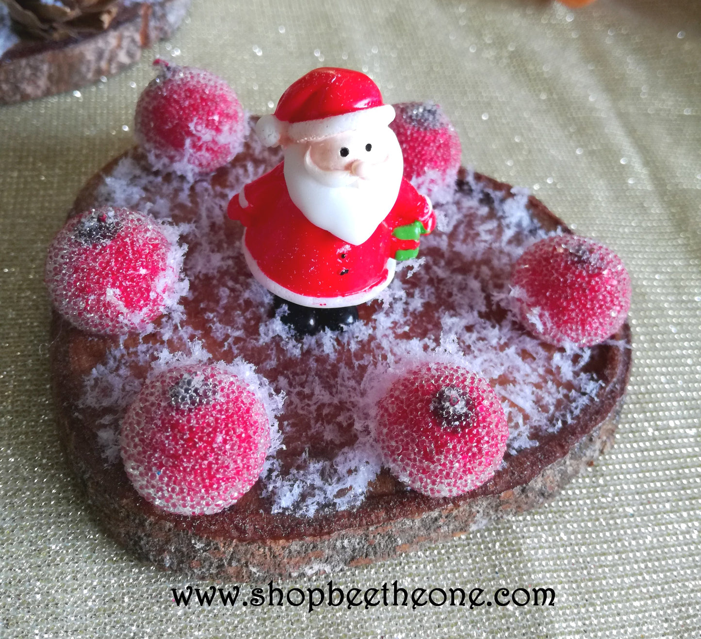 Décorations de Noël - Décors sur rondin de bois sapin ou Père Noël