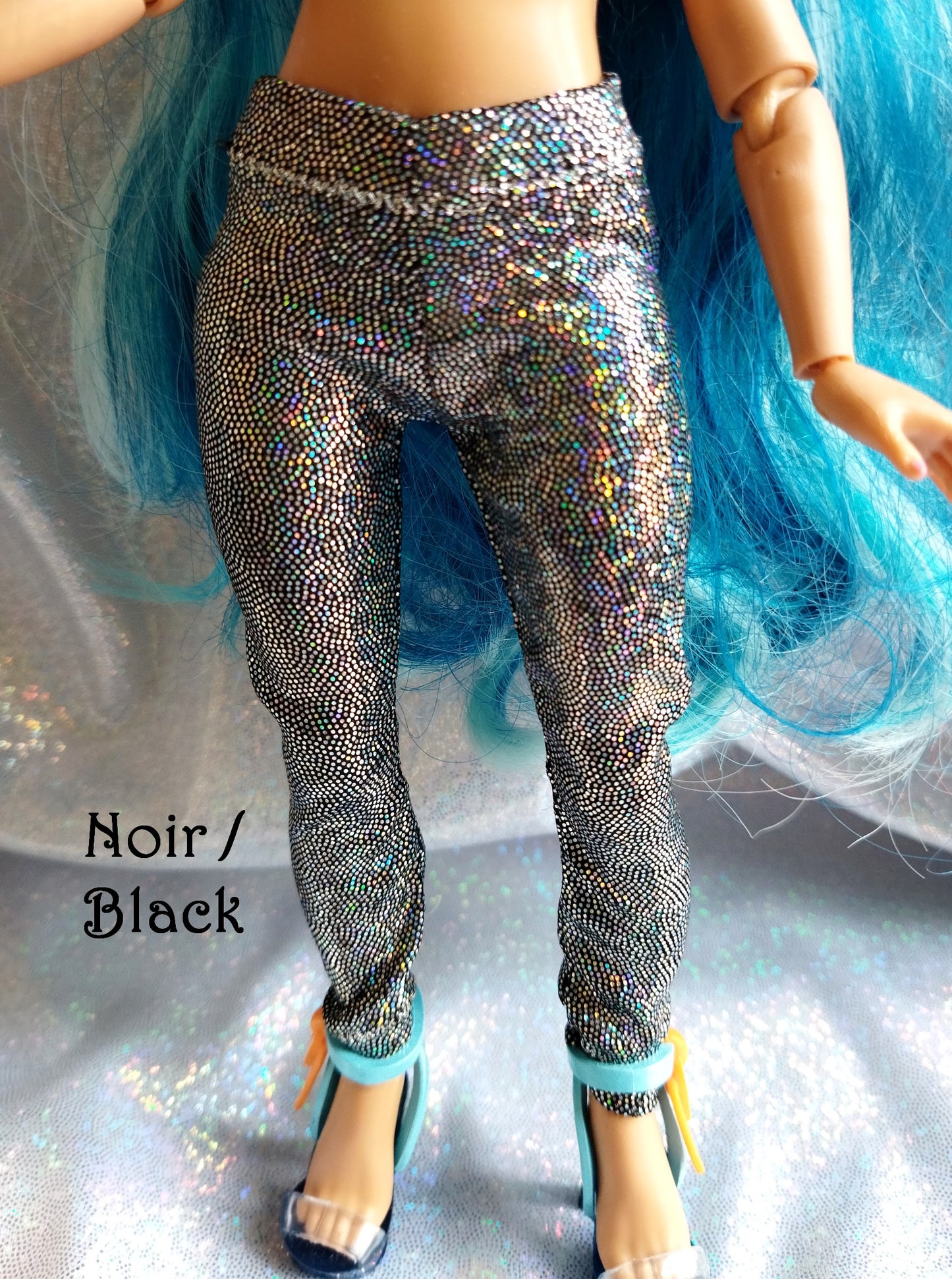 Pantalon collant leggings long imprimé holographique pour poupées Rainbow High - 8 coloris - Collection Basics - par Bee the One