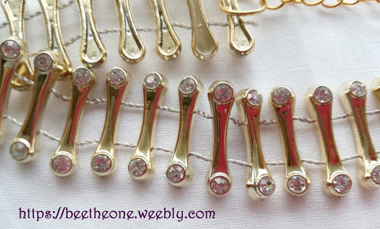 Collier ras-de-cou Barres dorées et strass pour enfant