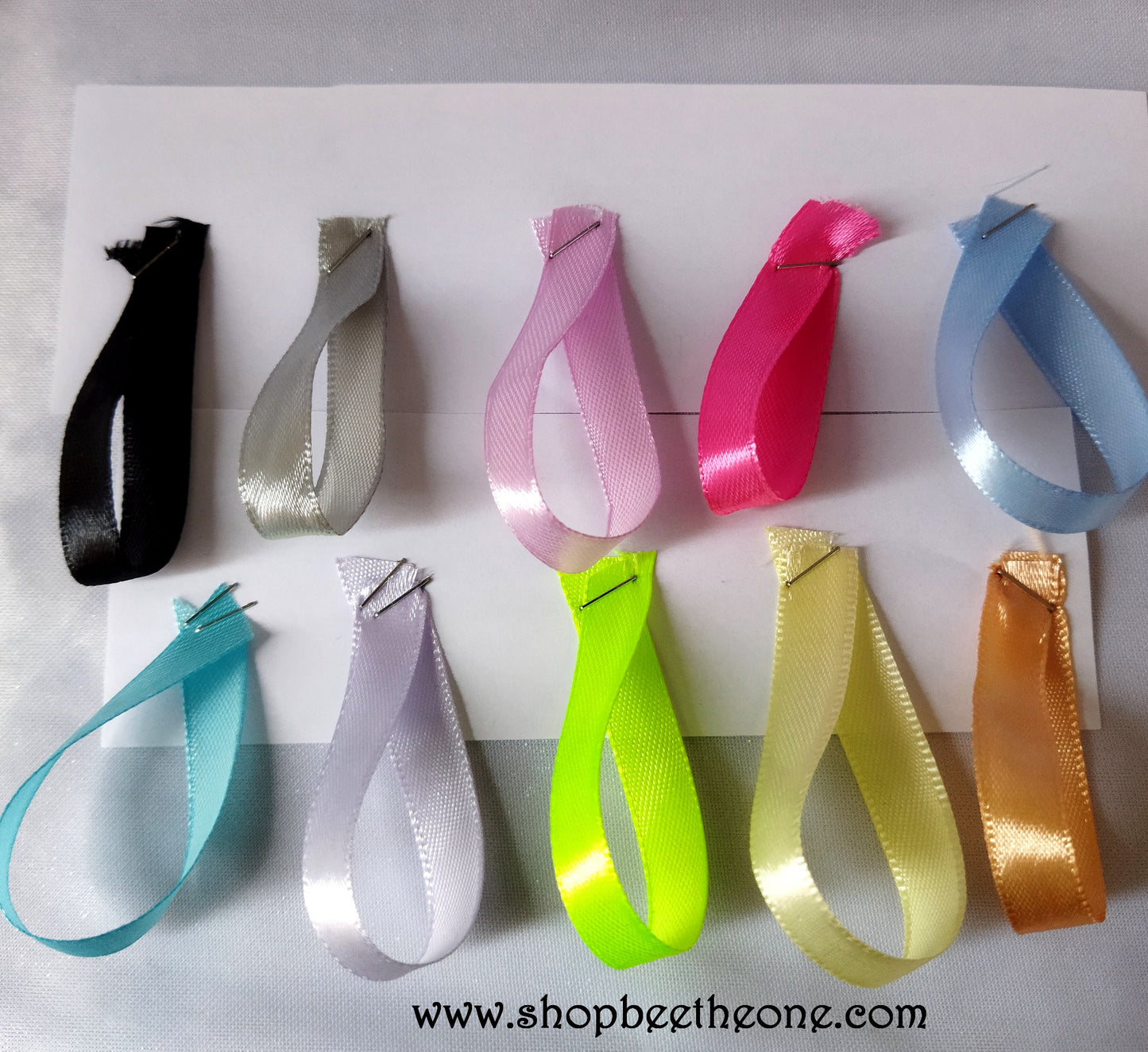 Ruban de satin - 10 mm x 1 m - 11 coloris - simple face