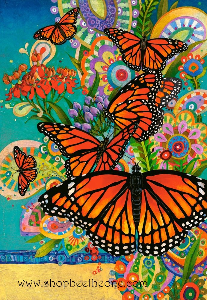 Diagramme grille digitale Broderie au point de croix - "Les Papillons monarques" - Collection "Les Papillons"
