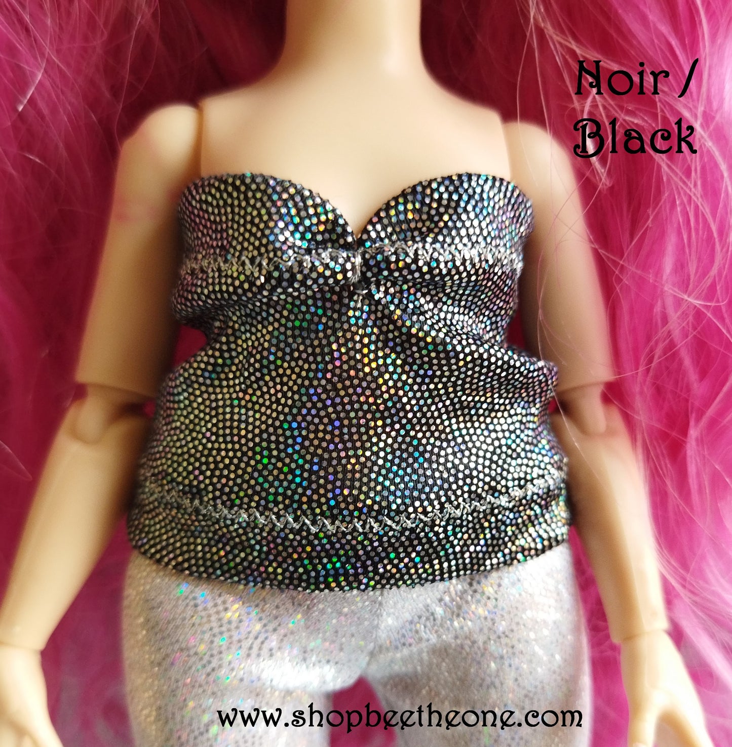 Bustier sirène imprimé holographique pour poupées Rainbow High - 7 coloris - Collection Basics - par Bee the One