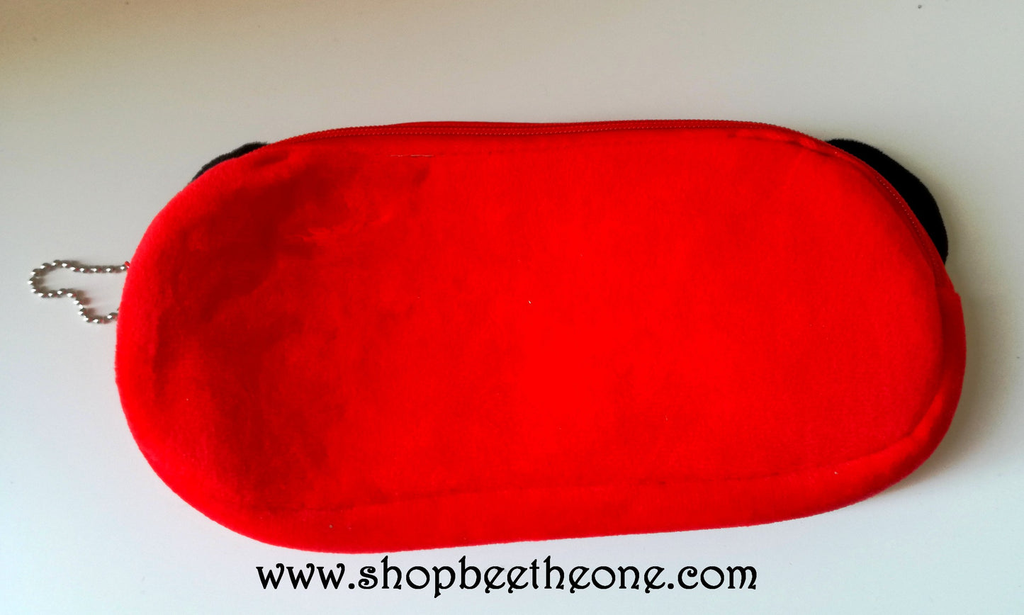 Trousse de rangement plate kawaii Panda noeud rouge