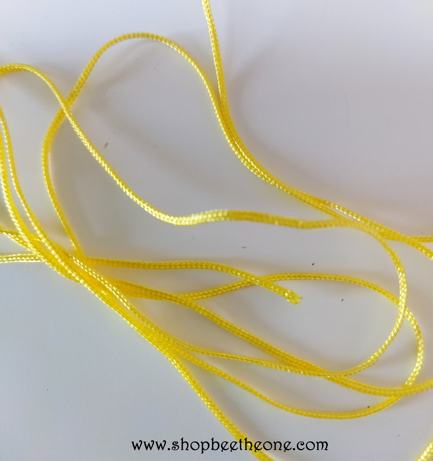 Cordon en nylon tressé - 1 mm x 1 m - Jaune