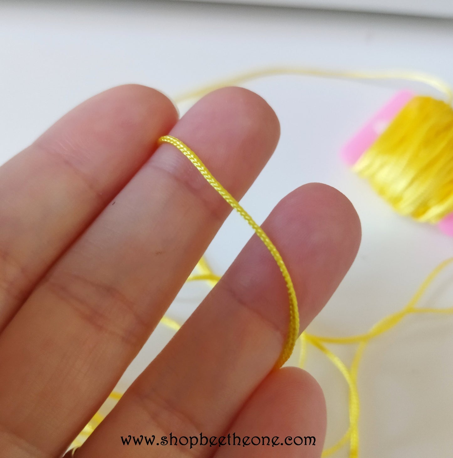 Cordon en nylon tressé - 1 mm x 1 m - Jaune