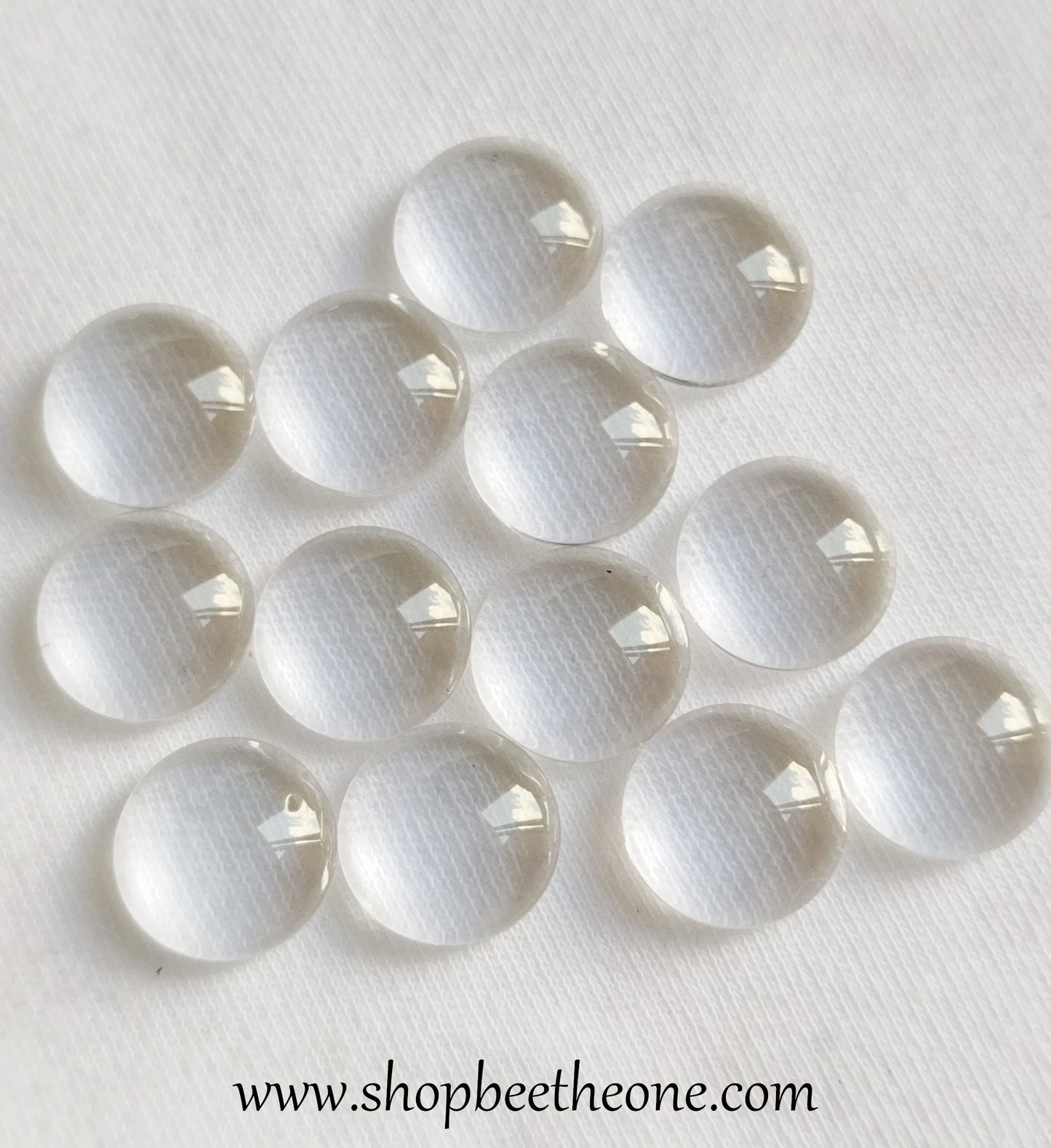 Cabochon rond en verre loupe - 12 mm - transparent
