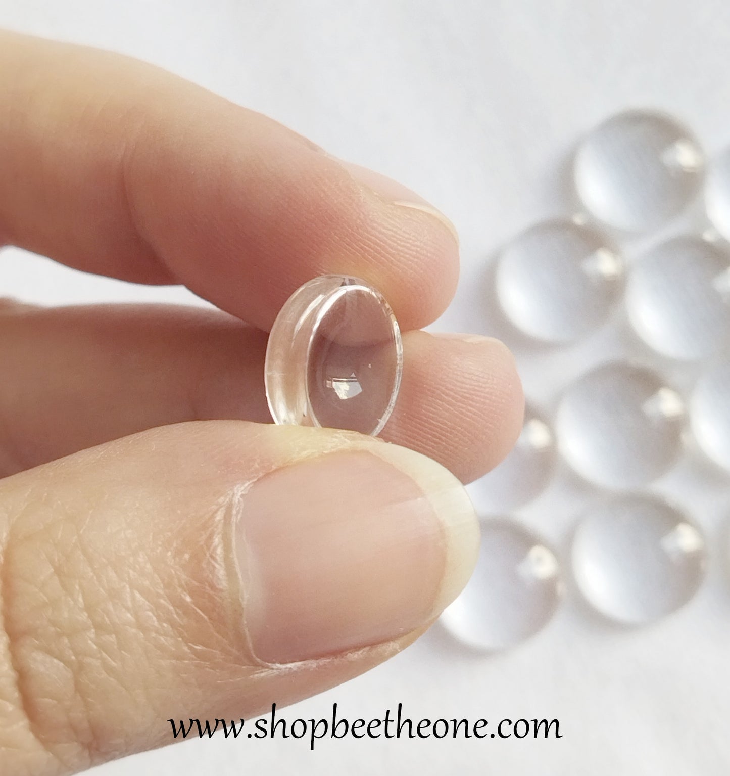 Cabochon rond en verre loupe - 12 mm - transparent