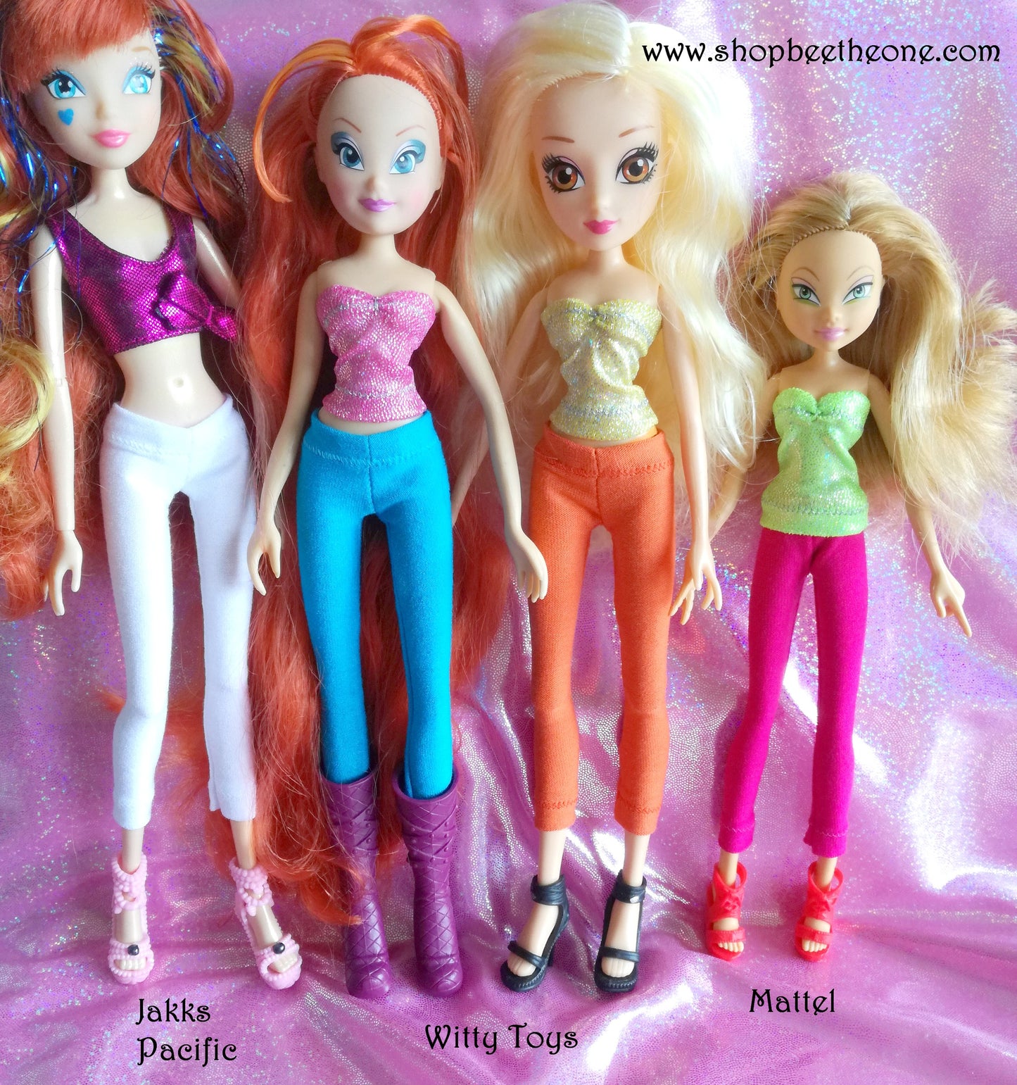 Pantalon collant leggings 7/8 pour poupées Winx Club (Witty Toys/Jakks Pacific et Mattel) - 9 coloris - Collection Basics - Marque Zambara