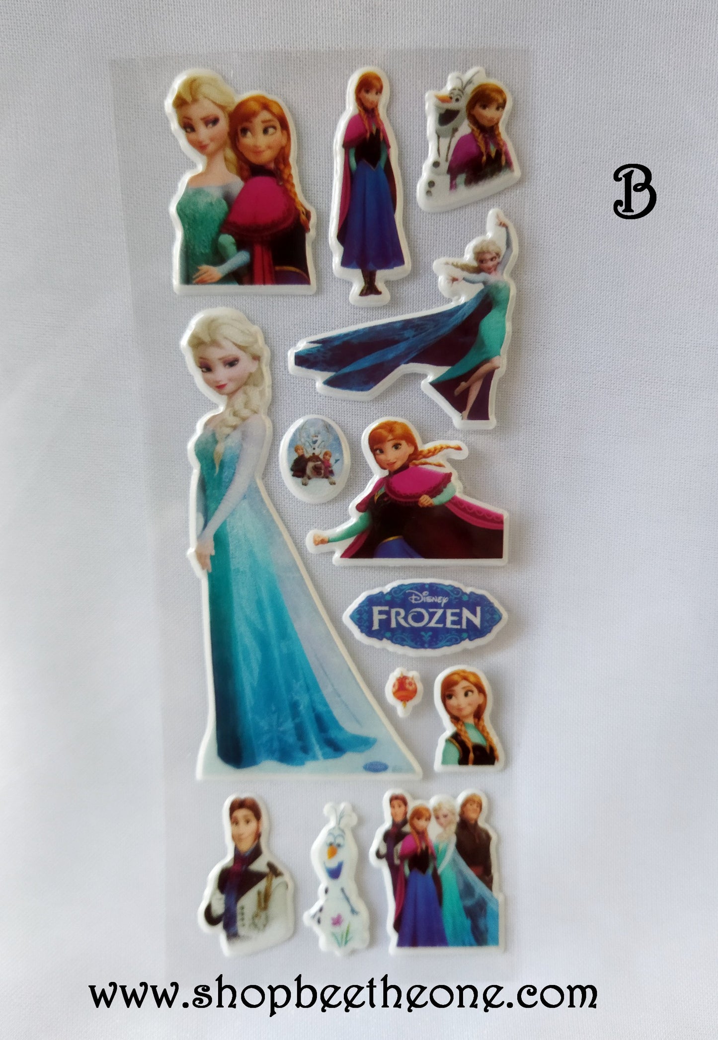 Planche de stickers autocollants en relief La Reine des Neiges - 5 modèles