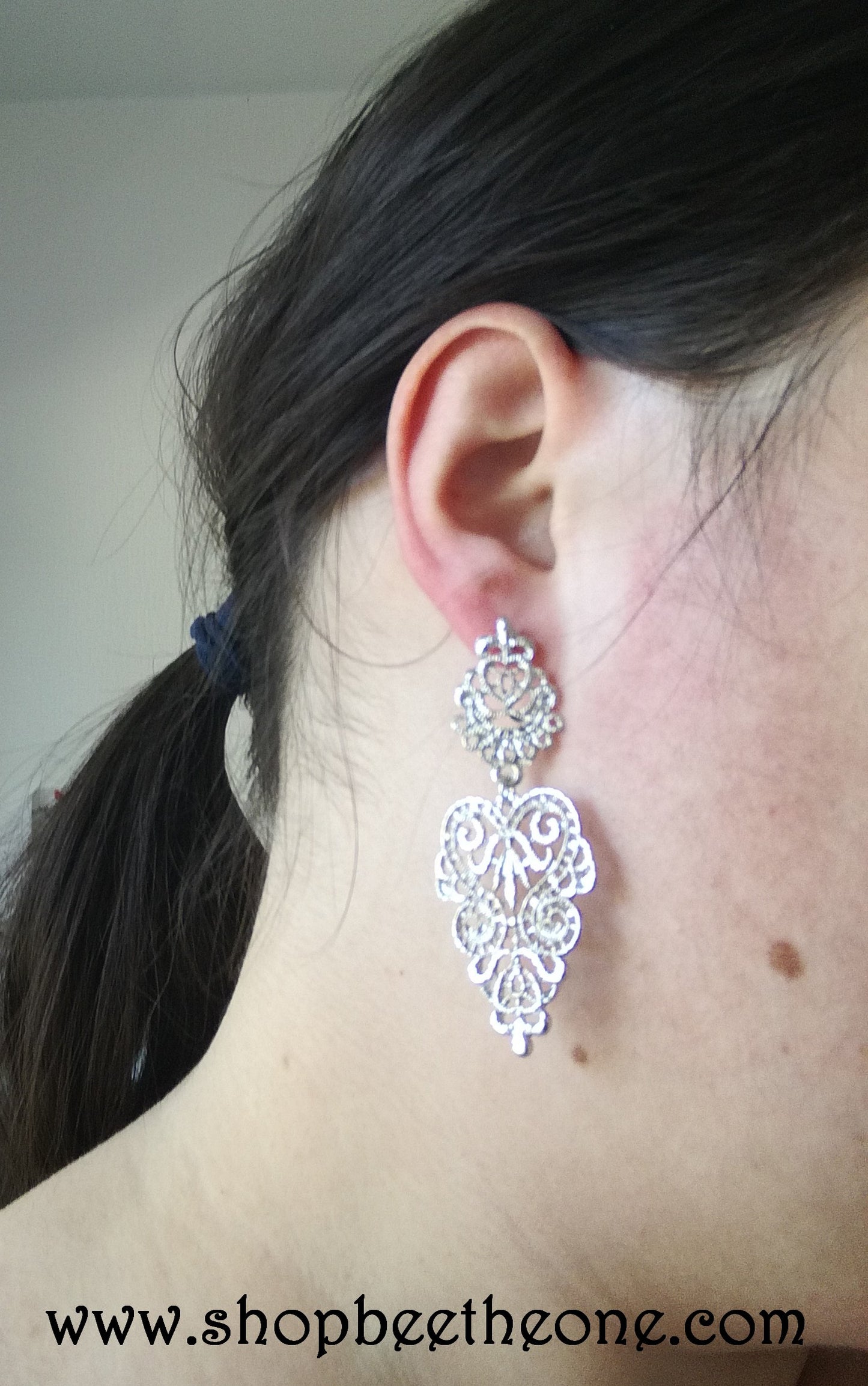 Boucles d'oreilles Bohème Feuille Stylisée - Argenté
