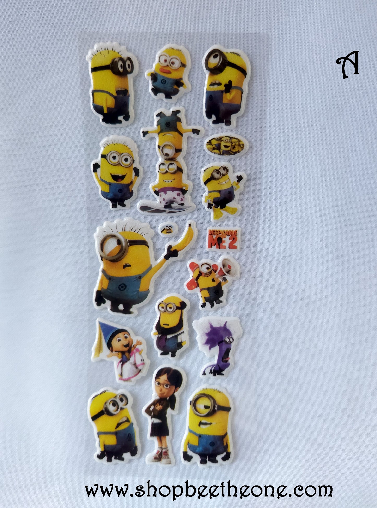 Planche de stickers autocollants en relief Moche et méchant - 3 modèles