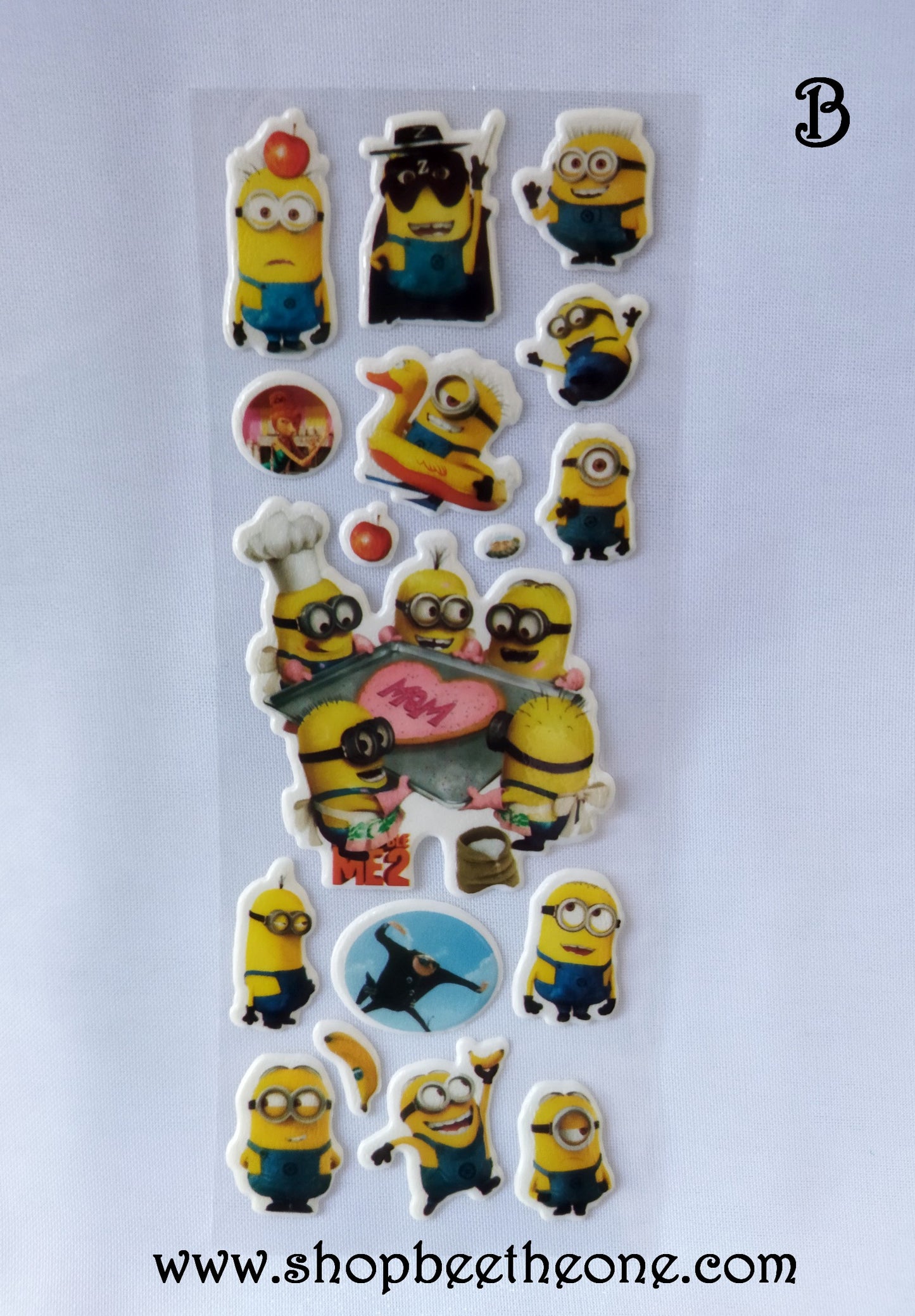 Planche de stickers autocollants en relief Moche et méchant - 3 modèles