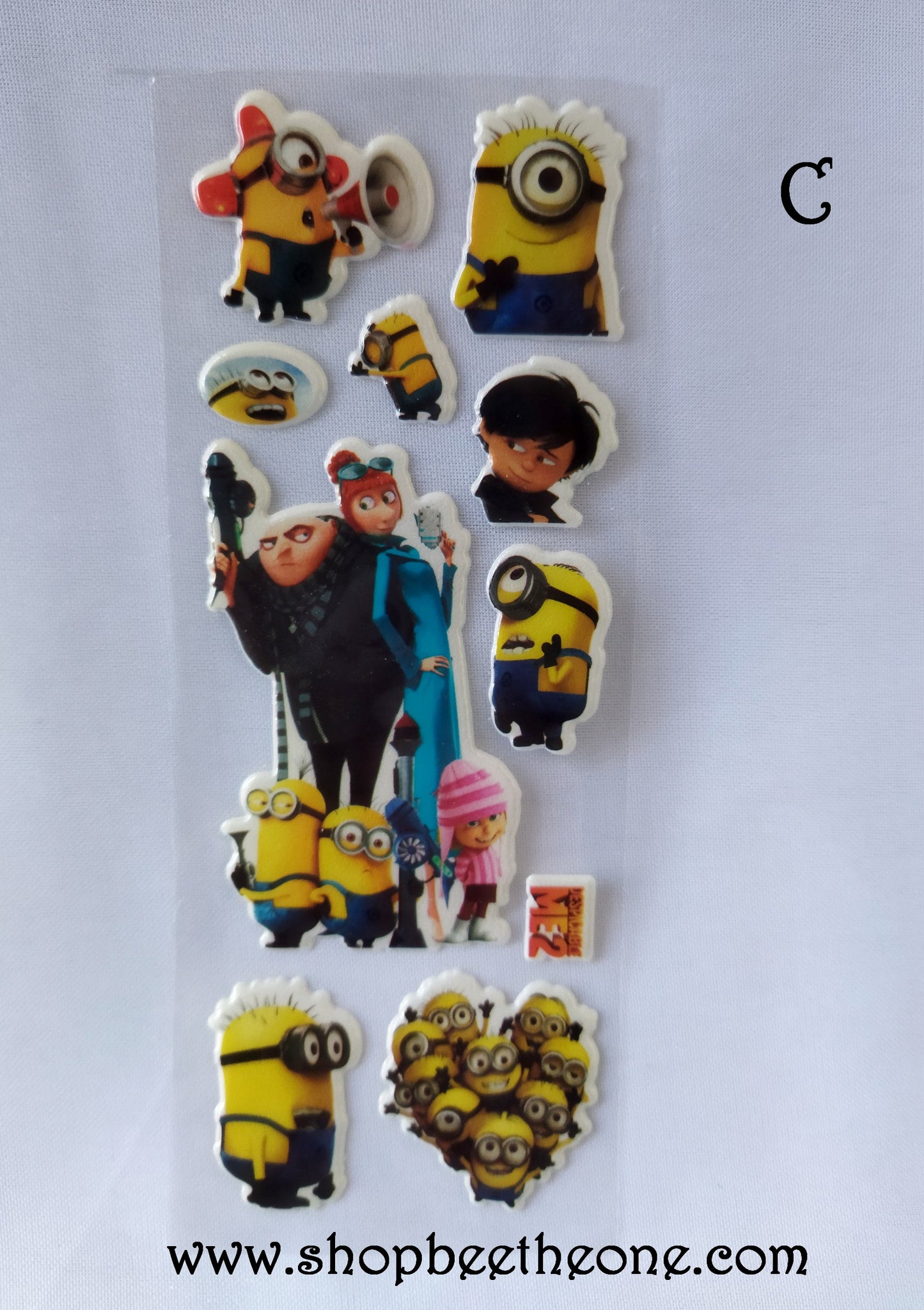 Planche de stickers autocollants en relief Moche et méchant - 3 modèles