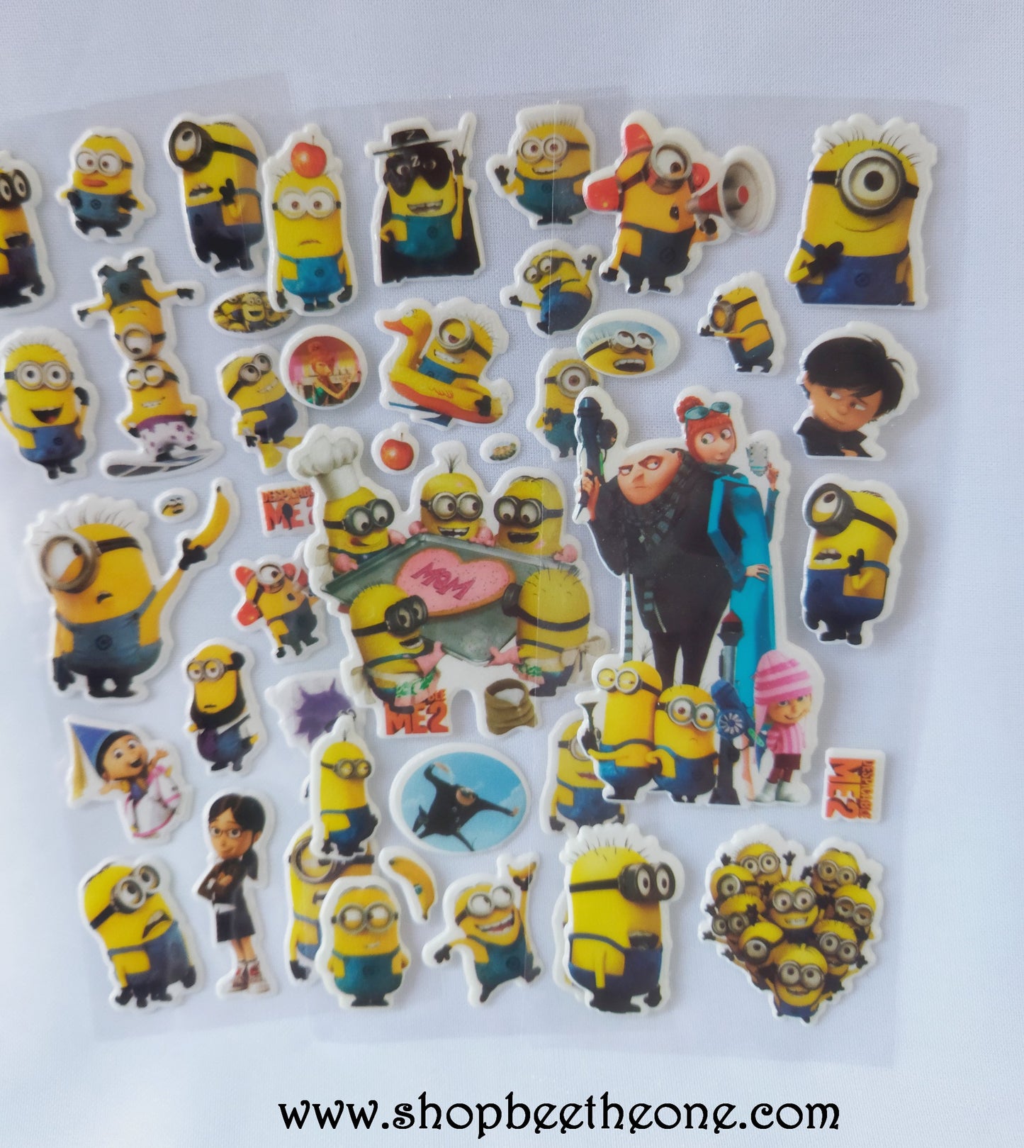 Planche de stickers autocollants en relief Moche et méchant - 3 modèles