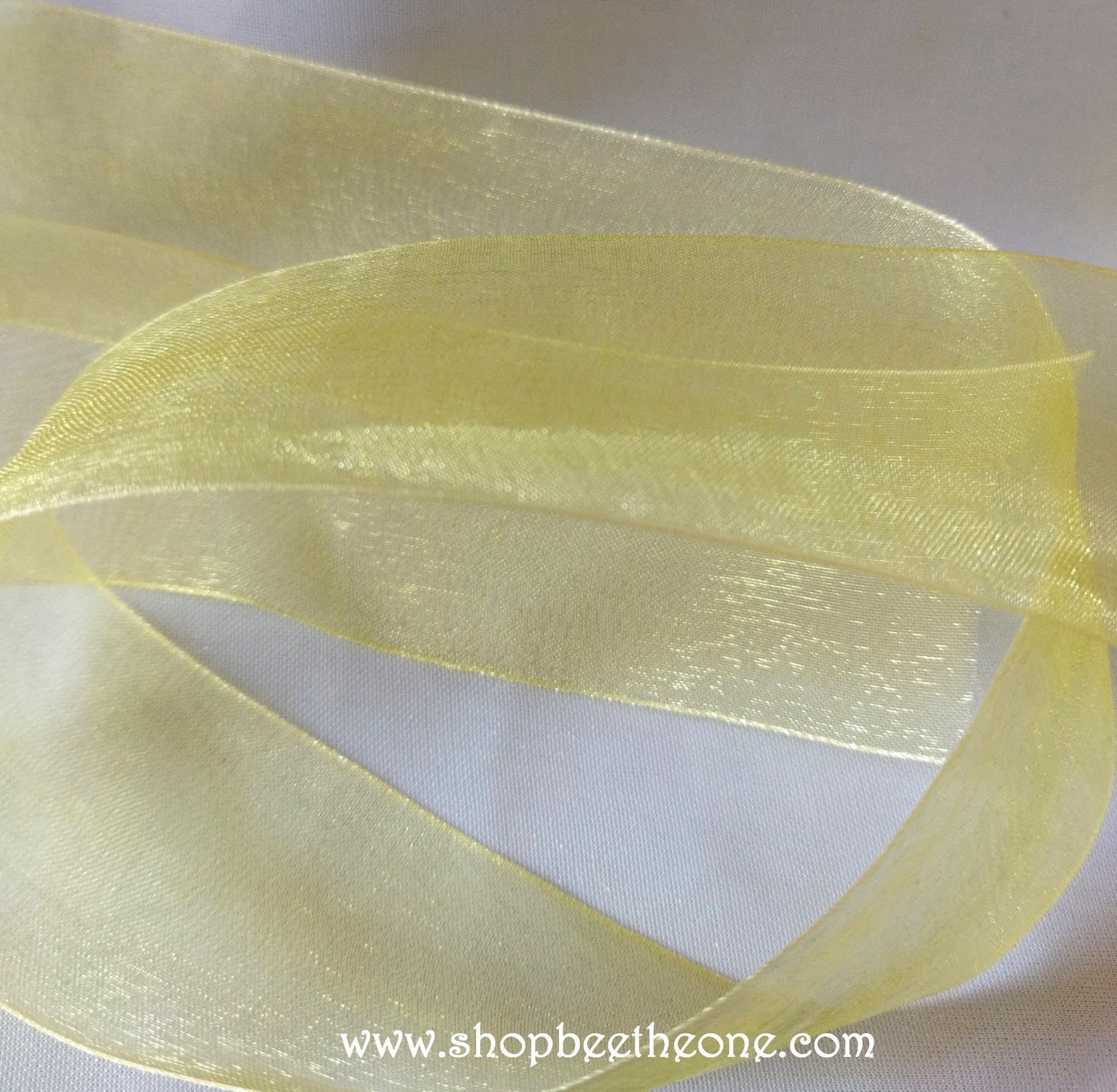 Ruban organza - 40 mm x 1 m - Jaune clair