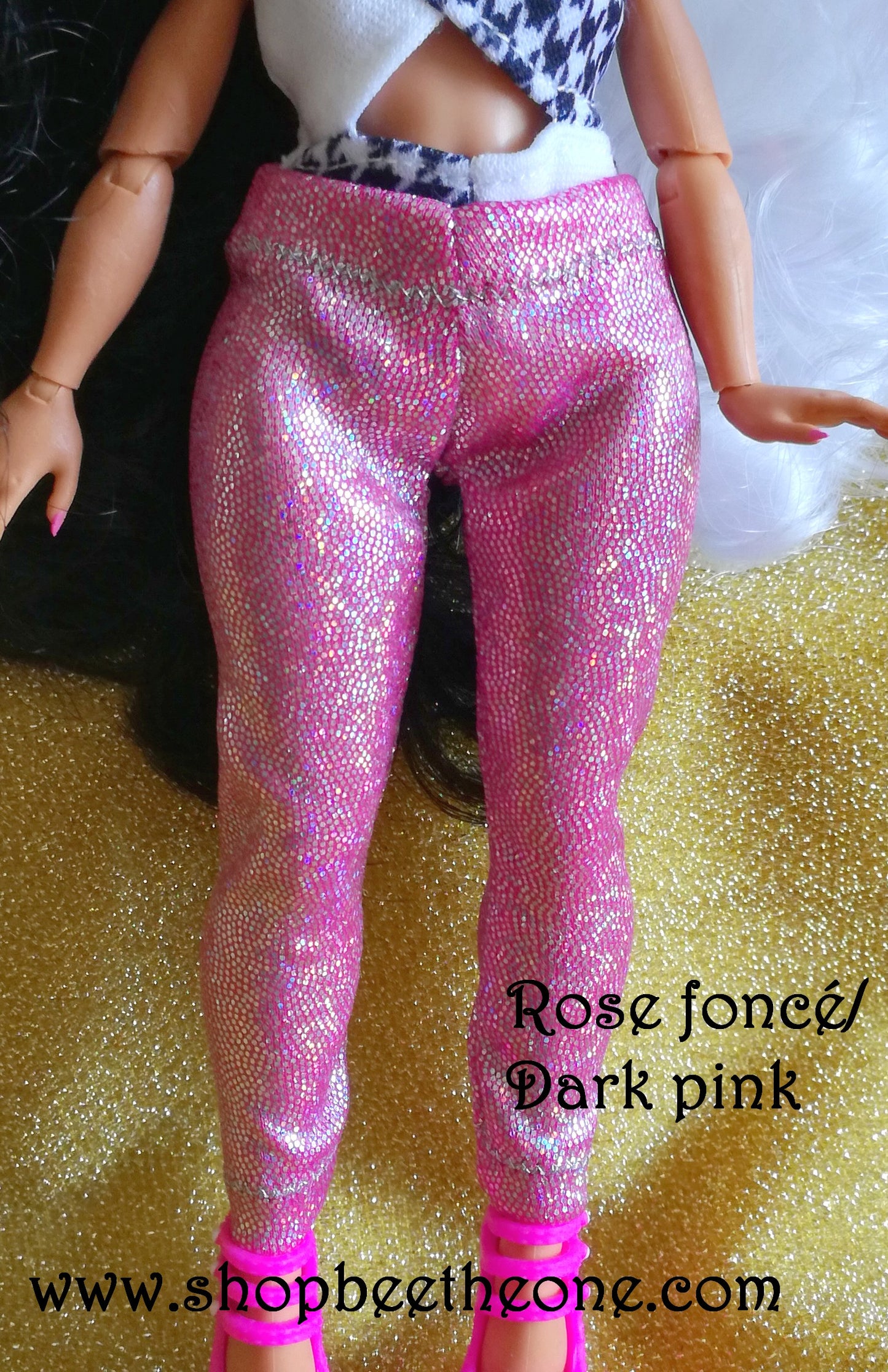 Pantalon collant leggings long imprimé holographique pour poupées LOL Surprise! OMG - 13 coloris - Collection Basics - par Bee the One