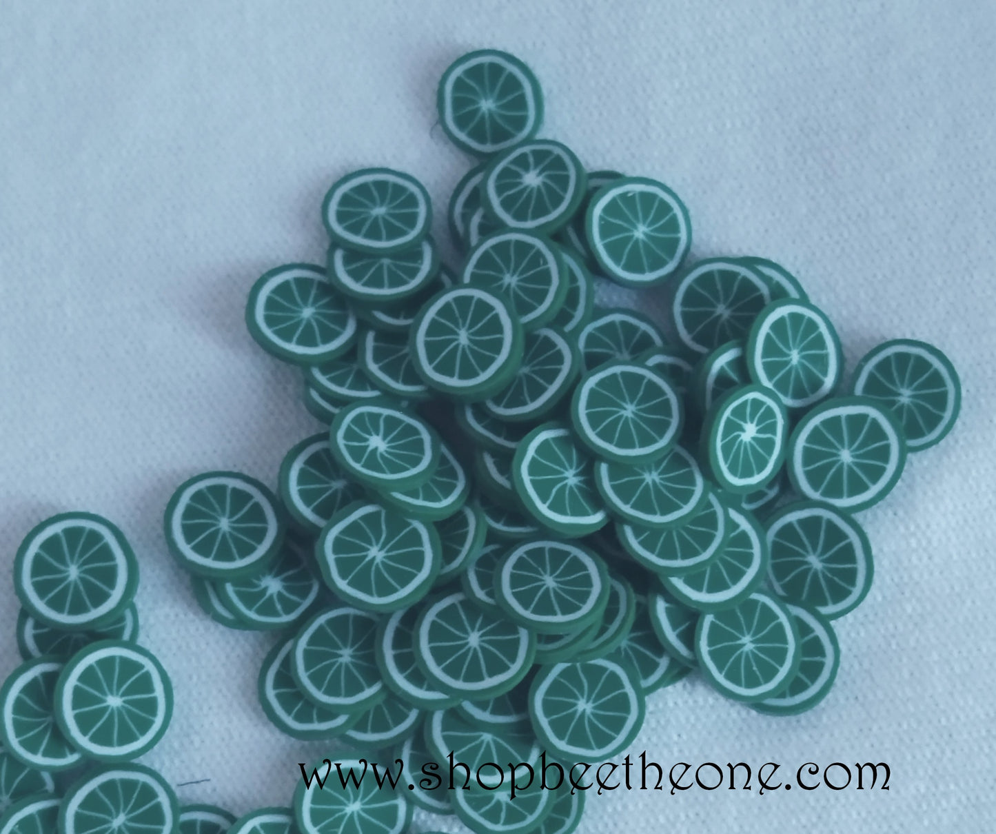1 g (+/- 70 pièces) de Tranches de Fimo Pâte Polymère - Citron jaune ou vert