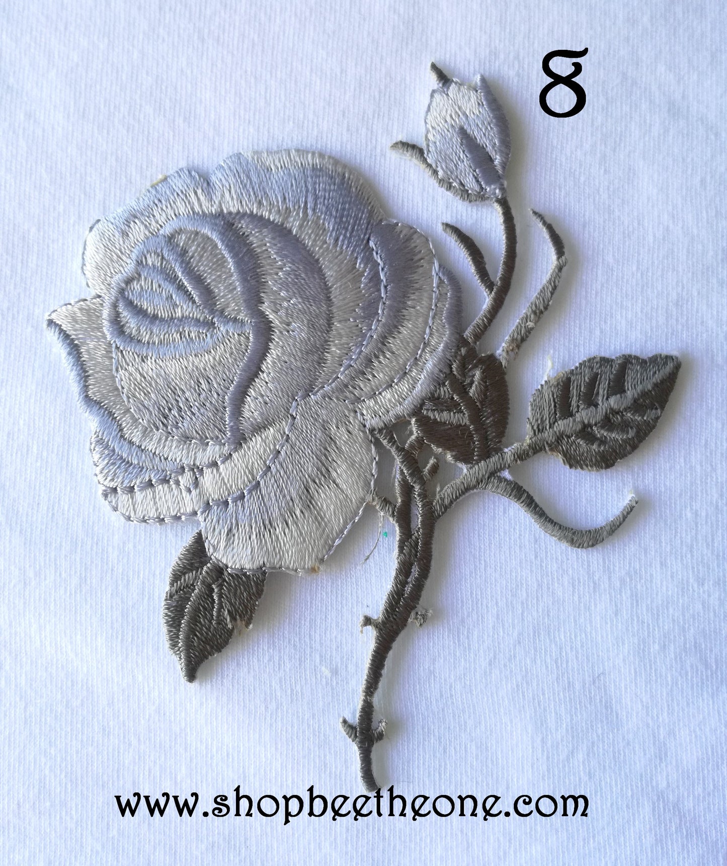 Applique écusson patch thermocollant fleur Grande Rose (à coudre ou repasser) - 11 coloris au choix