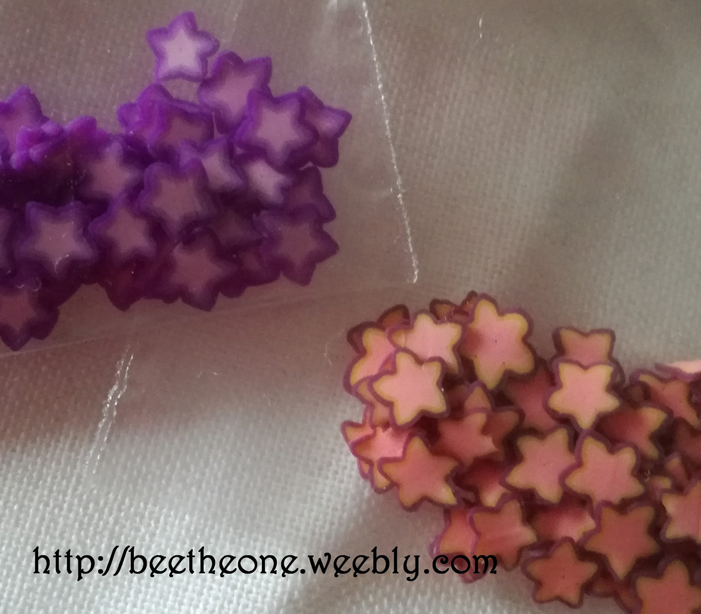 Lot de 10 Tranches de Cannes Bâton Fimo Pâte Polymère - Etoile bicolore (2 coloris disponibles)