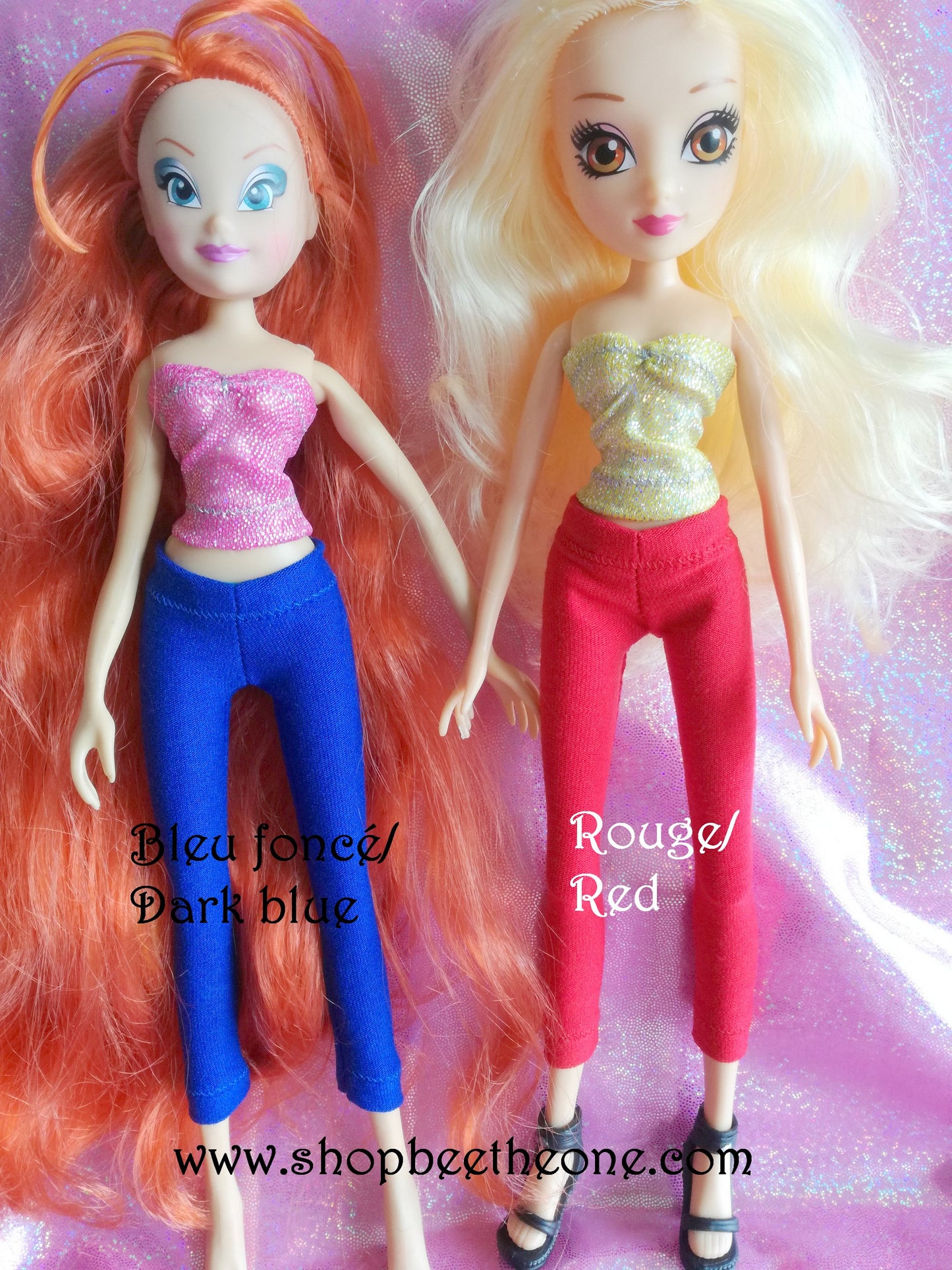 Pantalon collant leggings 7/8 pour poupées Winx Club (Witty Toys/Jakks Pacific et Mattel) - 9 coloris - Collection Basics - Marque Zambara