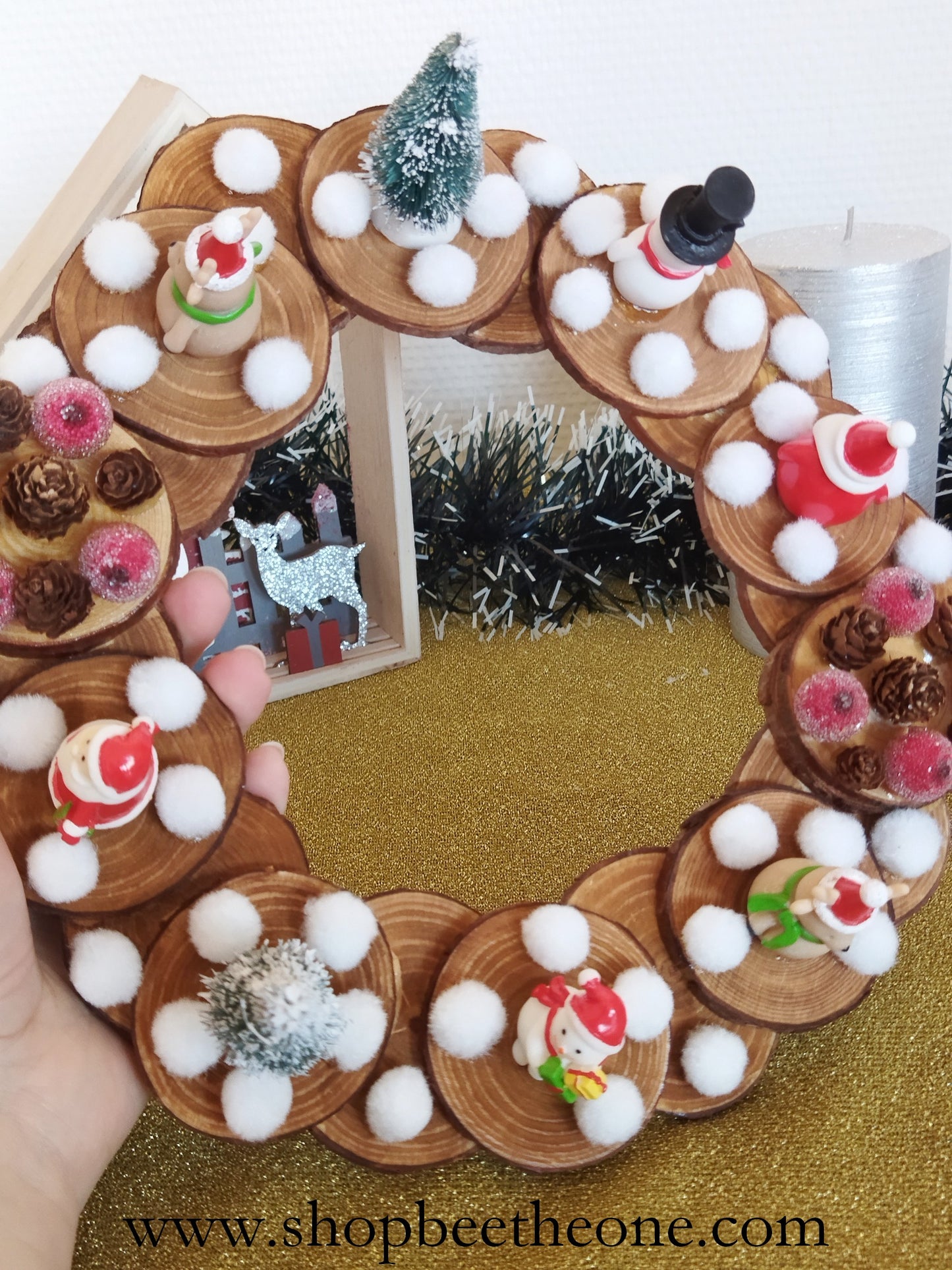 Couronne de Noël décorative pour centre de table