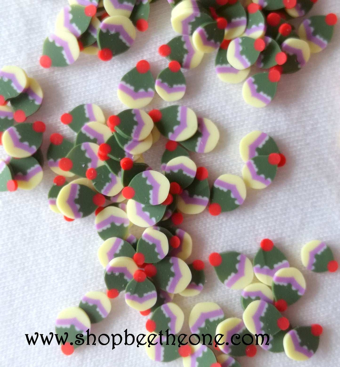 1 g (+/- 45/60/70 pièces) de Tranches de Fimo Pâte Polymère - Gâteau avec cerise - 3 modèles
