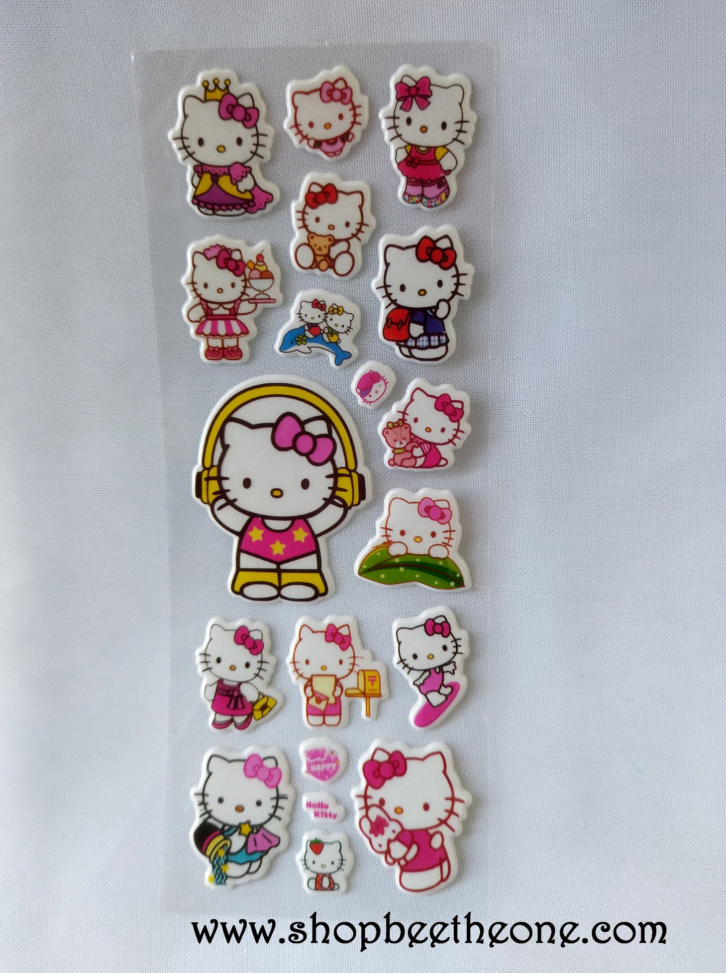 Planches de stickers autocollants en relief Kitty chat blanc