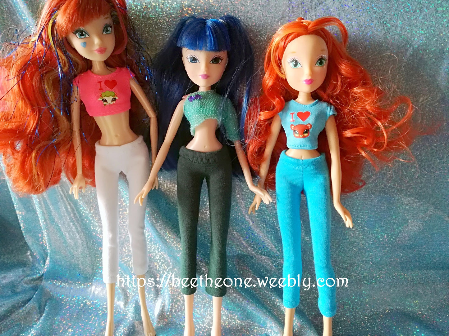 Pantalon collant leggings pantacourt pour poupées Winx Club (Smoby/Simba, Giochi Preziosi et Jakks Pacific) - 8 coloris - Collection Basics - Marque Zambara