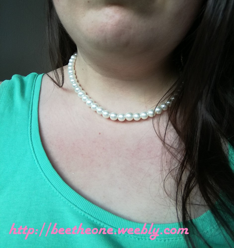 Collier simple Rang de perles ivoire