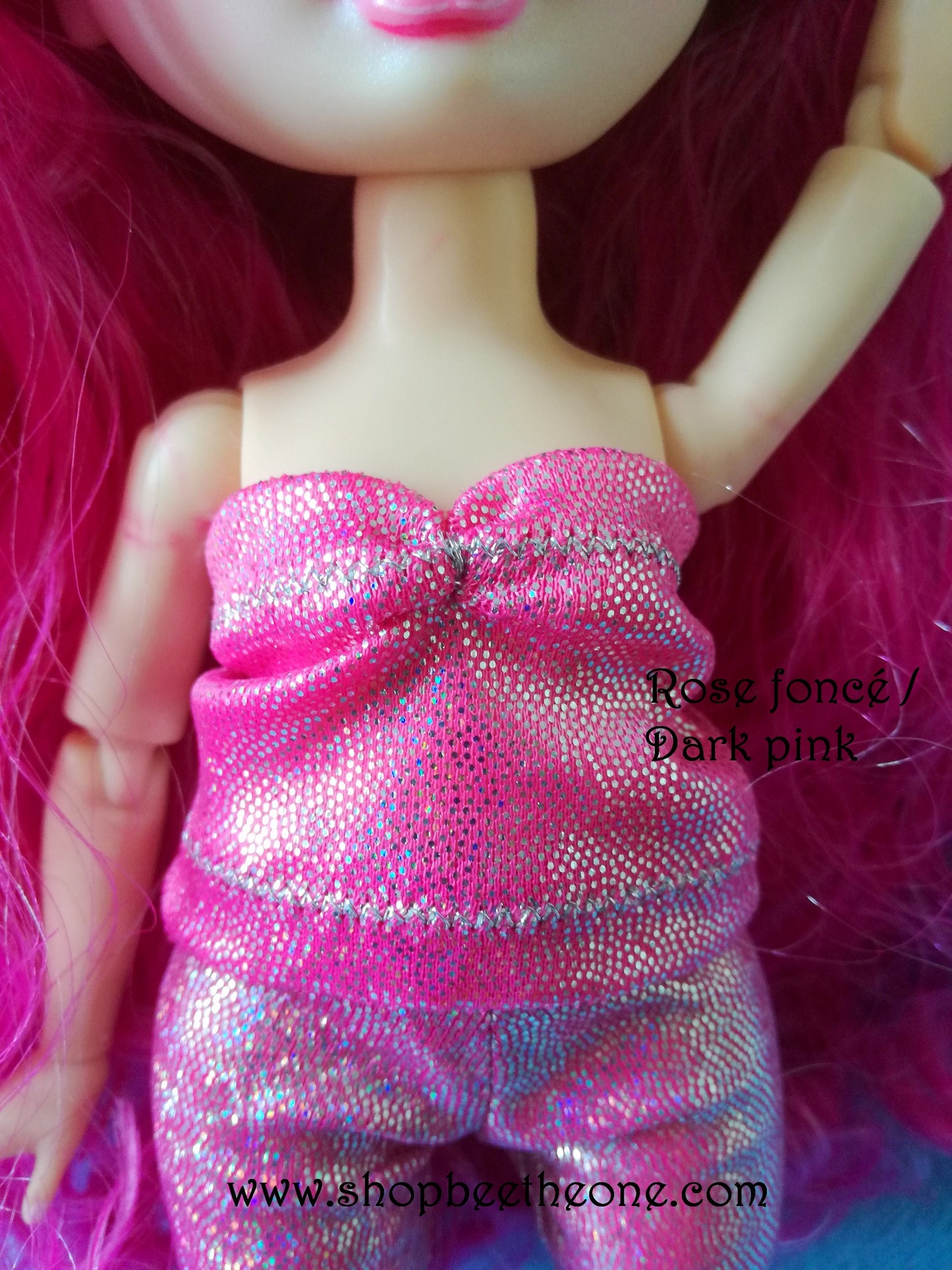 Bustier sirène imprimé holographique pour poupées Rainbow High - 7 coloris - Collection Basics - par Bee the One