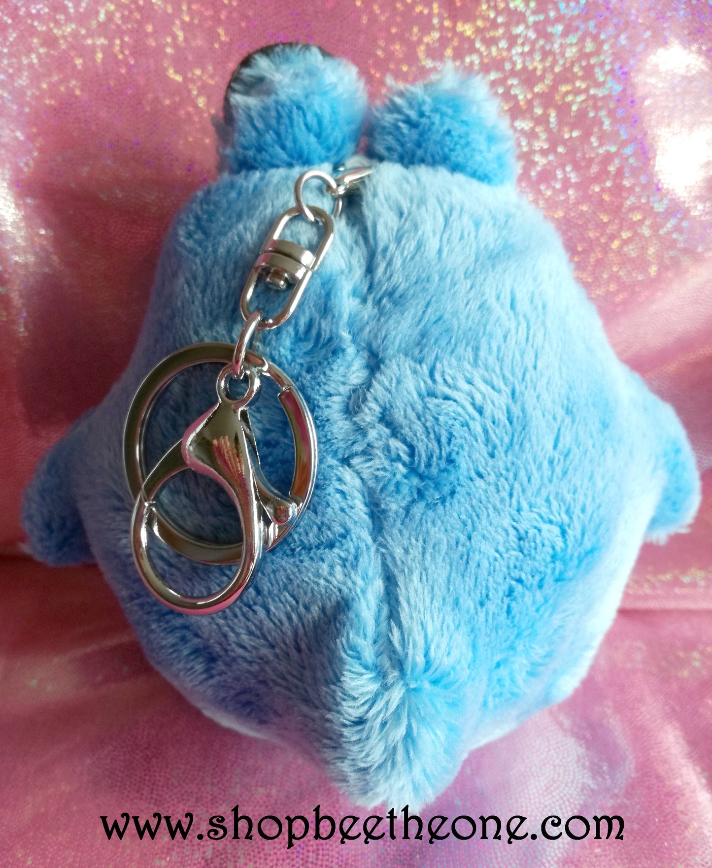 Porte-clé grosse peluche Monstre gris - gris ou bleu