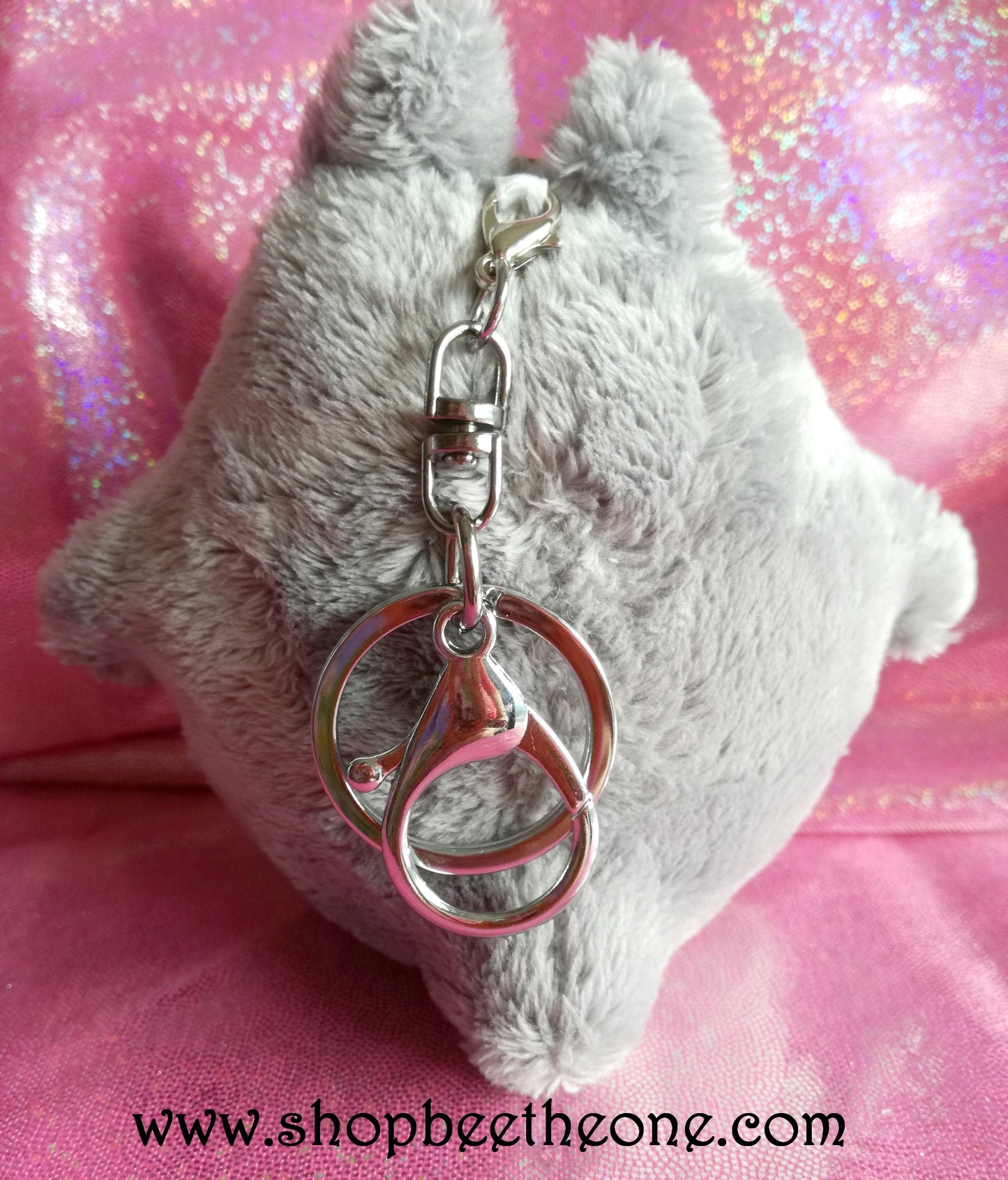 Porte-clé grosse peluche Monstre gris - gris ou bleu