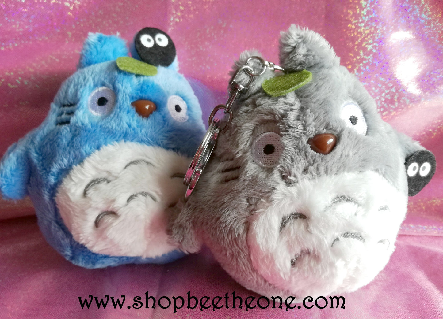 Porte-clé grosse peluche Monstre gris - gris ou bleu