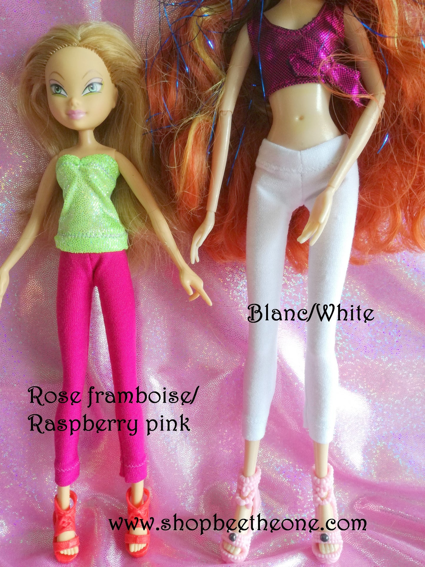 Pantalon collant leggings 7/8 pour poupées Winx Club (Witty Toys/Jakks Pacific et Mattel) - 9 coloris - Collection Basics - Marque Zambara