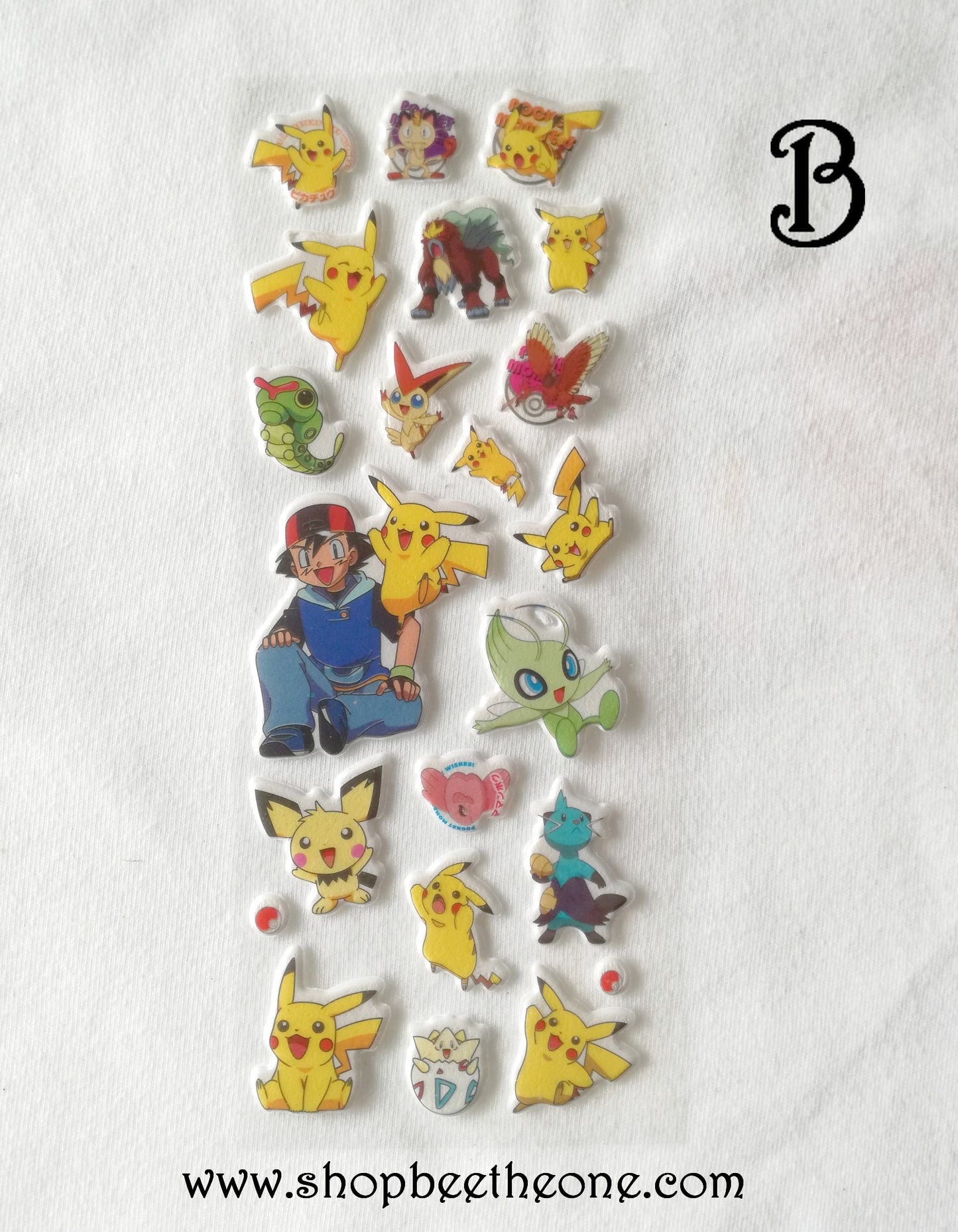 Planche de stickers autocollants Monstre jeu vidéo en relief - 5 modèles